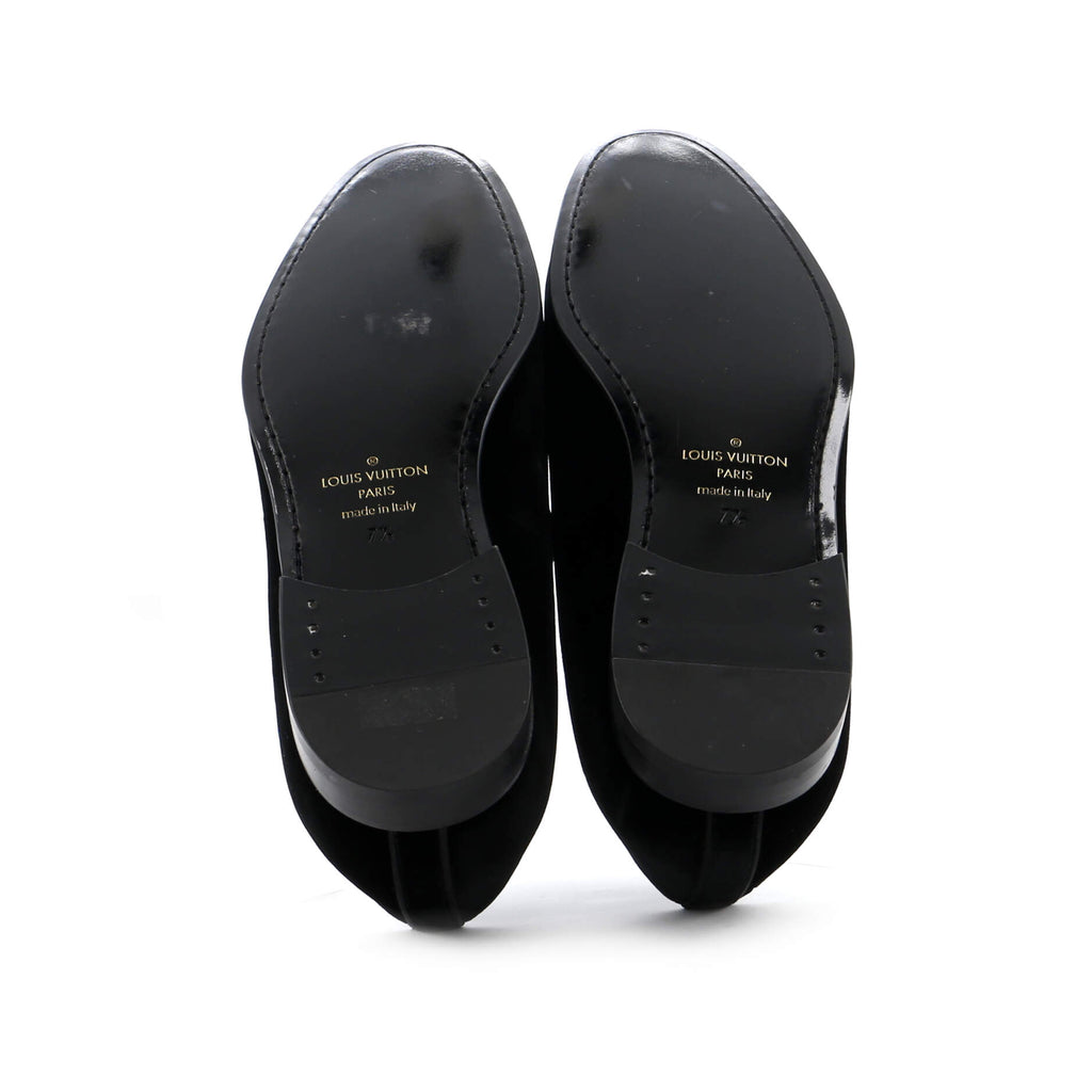 Men's Logo Loafers Embroidered Velvet
