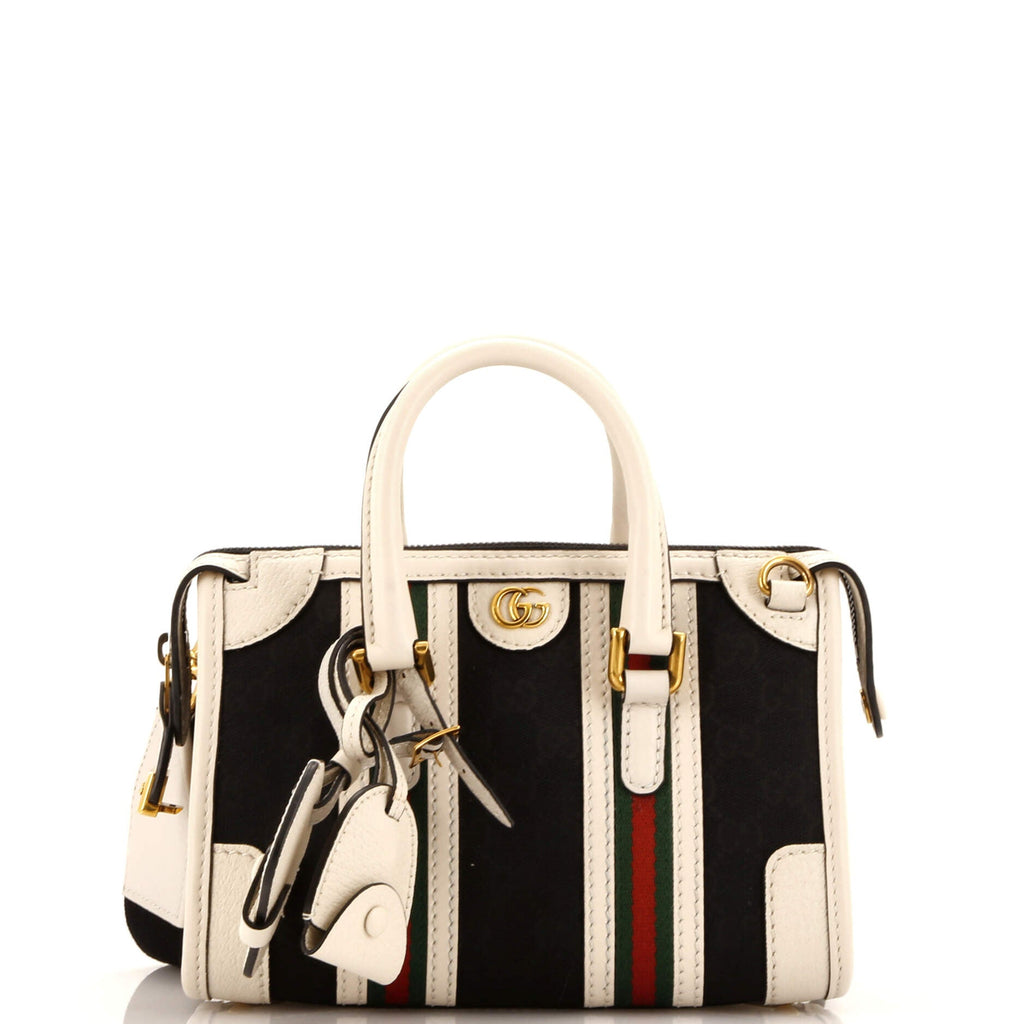 Bauletto Top Handle Bag GG Canvas and Leather Small