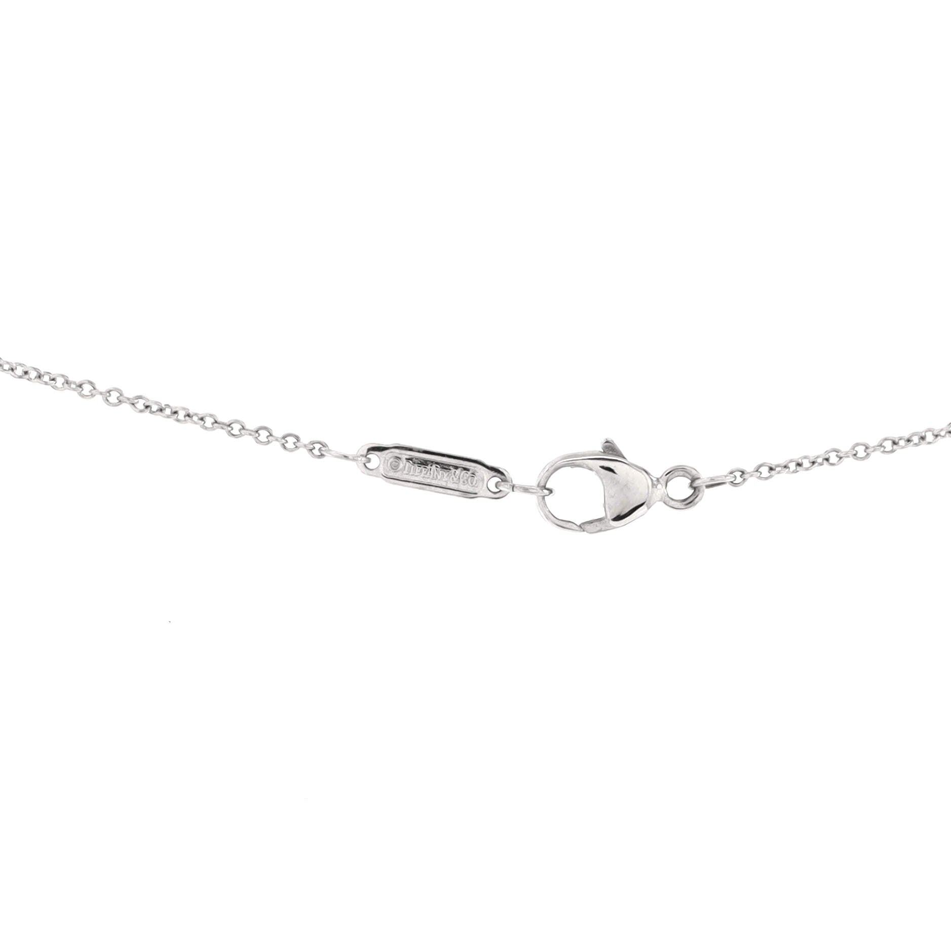 Double Star Drop Pendant Necklace Platinum and Diamonds