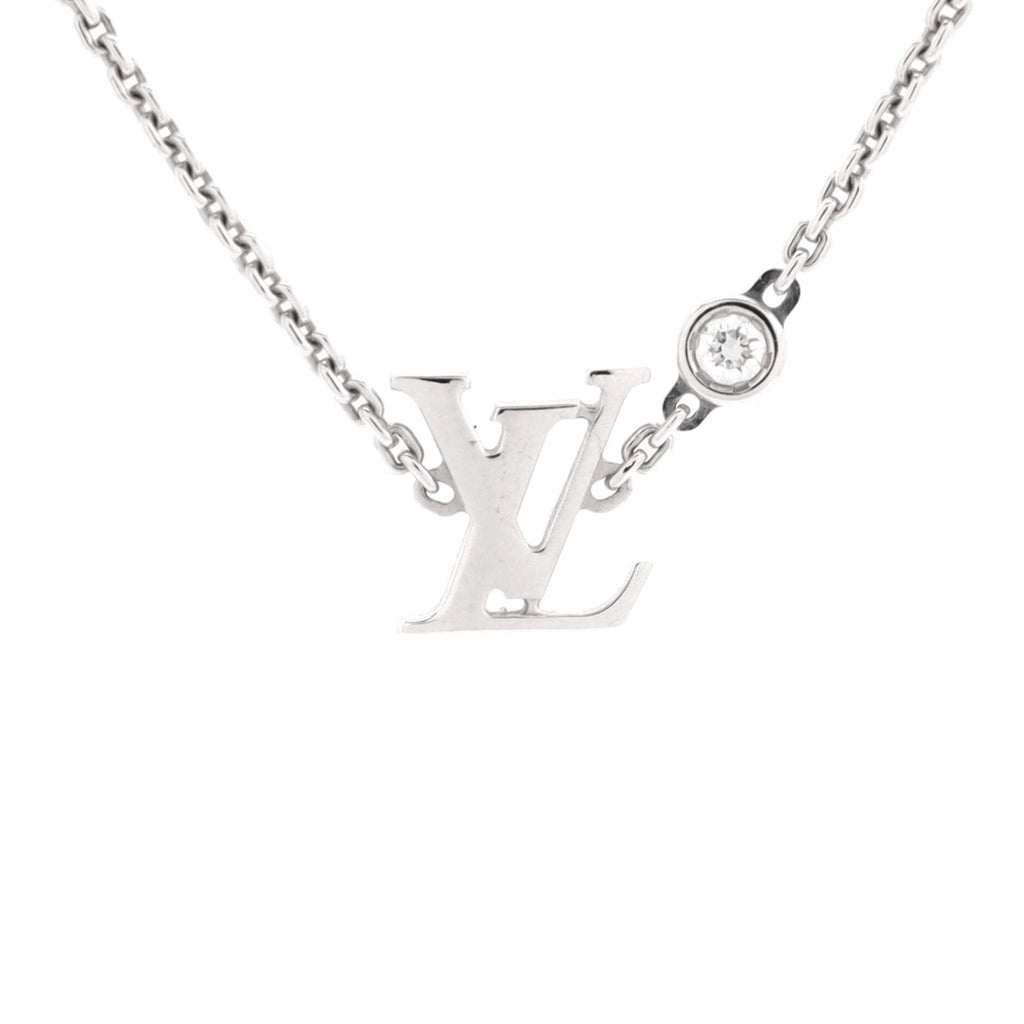 Idylle Blossom LV Pendant Necklace 18K White Gold with Diamond