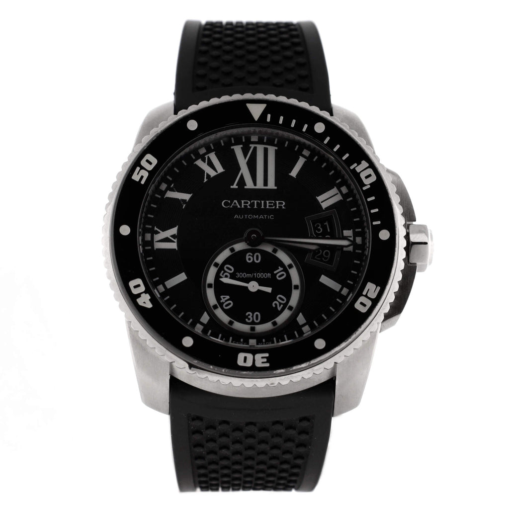 Calibre de Cartier Automatic Watch Stainless Steel and Rubber with Ceramic 42