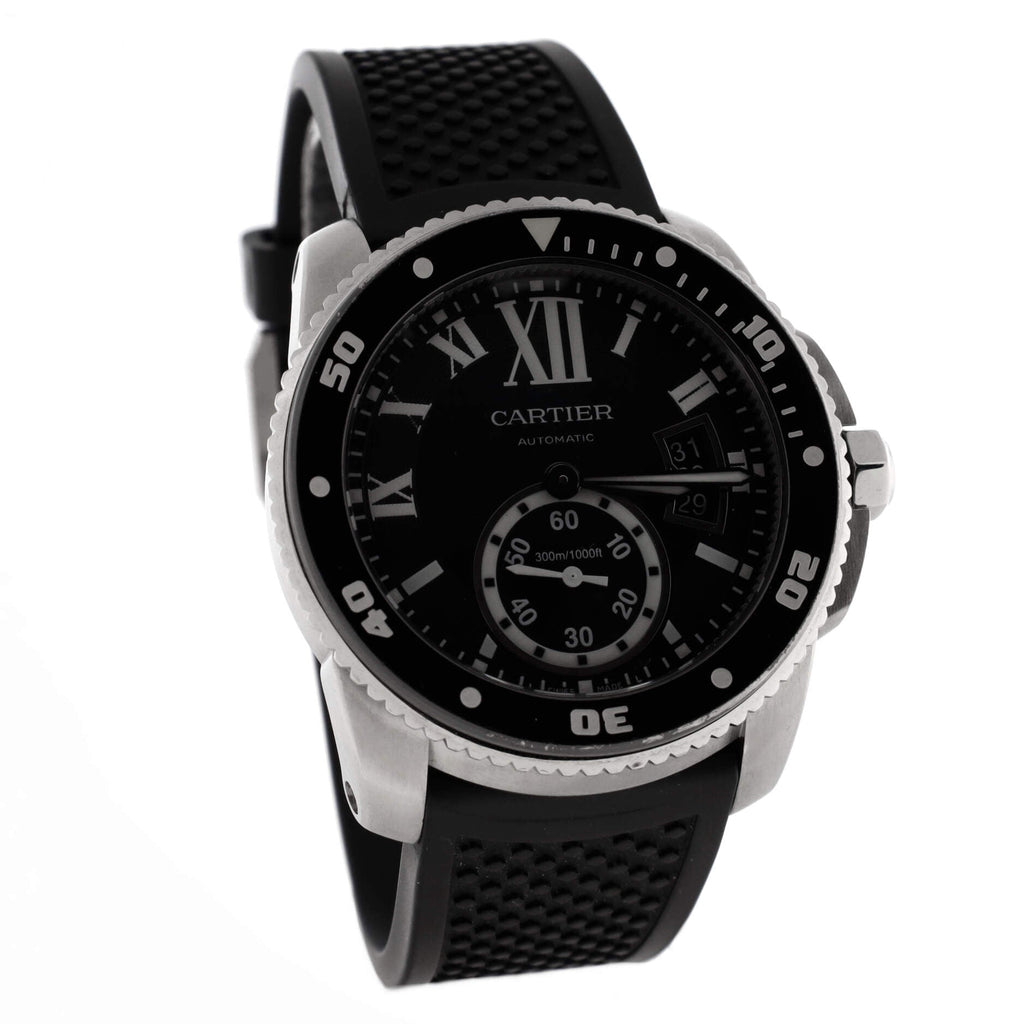 Calibre de Cartier Automatic Watch Stainless Steel and Rubber with Ceramic 42