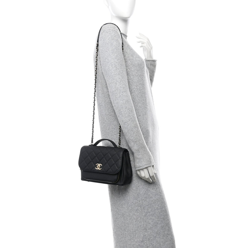 Caviar Quilted Medium Business Affinity Flap Black