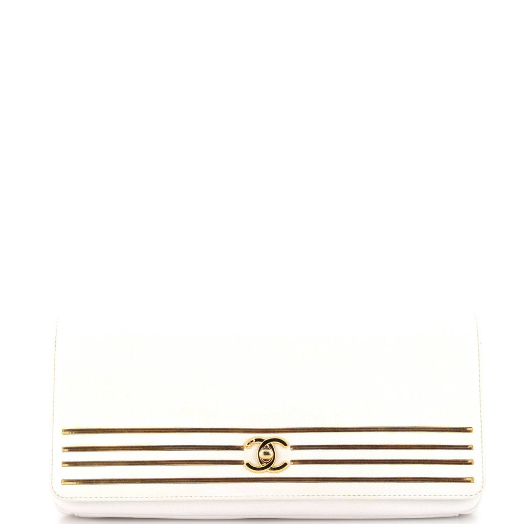 Captain Gold Clutch Embroidered Caviar