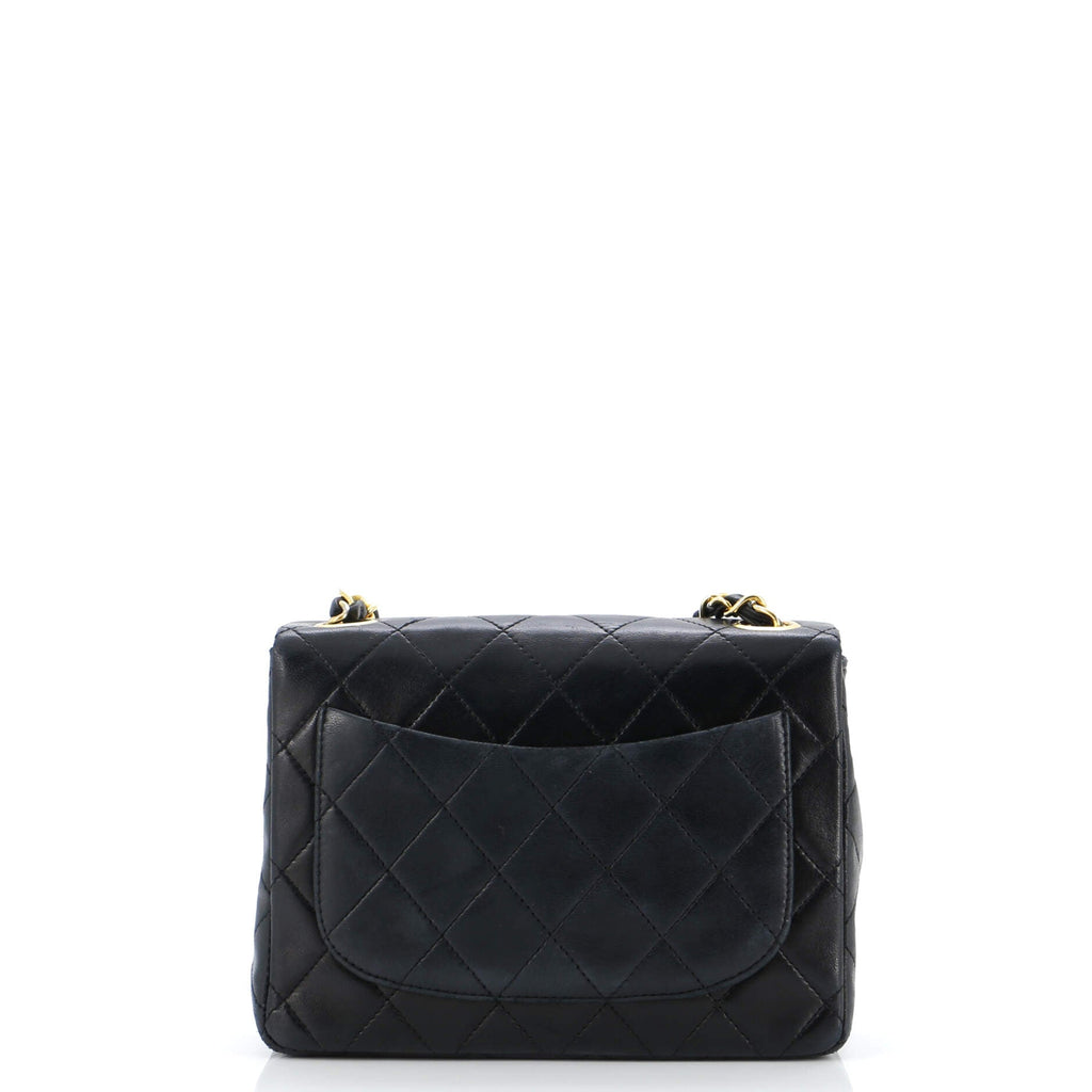 Vintage Square Classic Single Flap Bag Quilted Lambskin Mini