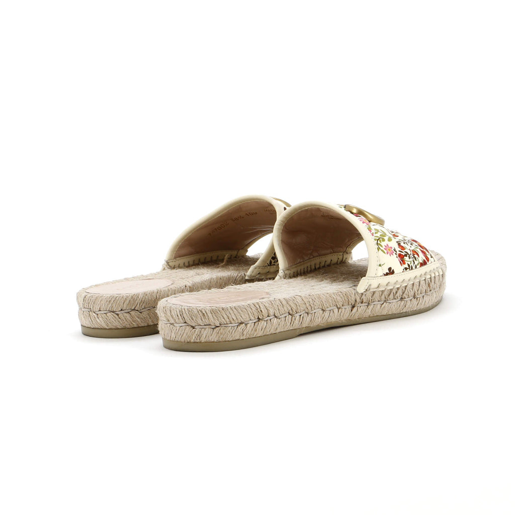 Women's GG Marmont Espadrilles Slide Sandals Quilted Printed Canvas
