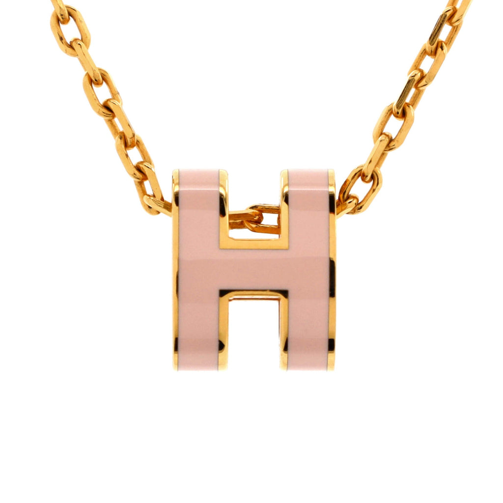 Pop H Pendant Chain Necklace Metal and Enamel