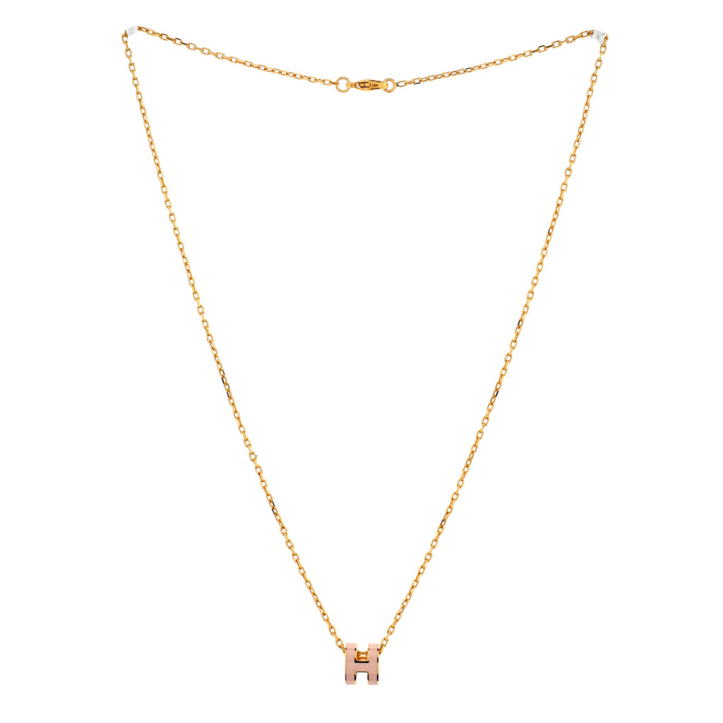 Pop H Pendant Chain Necklace Metal and Enamel