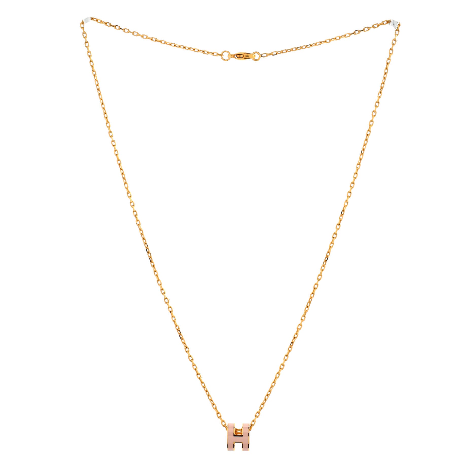 Pop H Pendant Chain Necklace Metal and Enamel