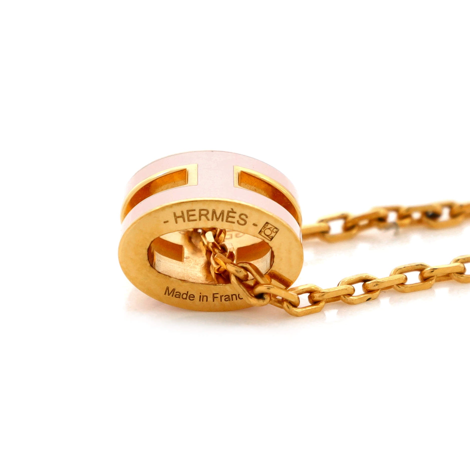 Pop H Pendant Chain Necklace Metal and Enamel