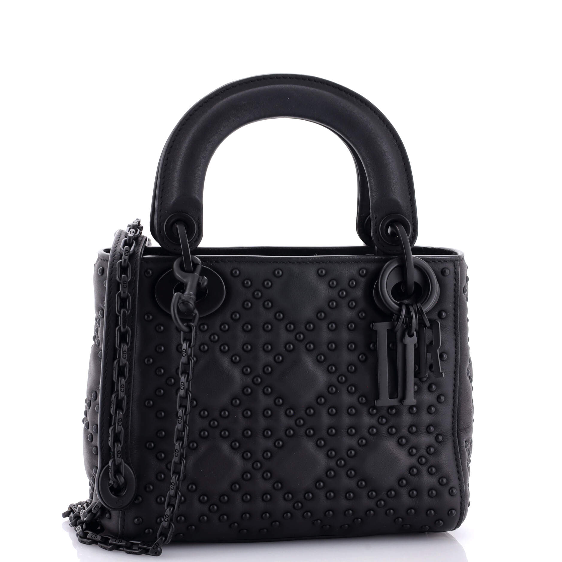 Ultra Matte Lady Dior Chain Bag Cannage Studded Lambskin Mini