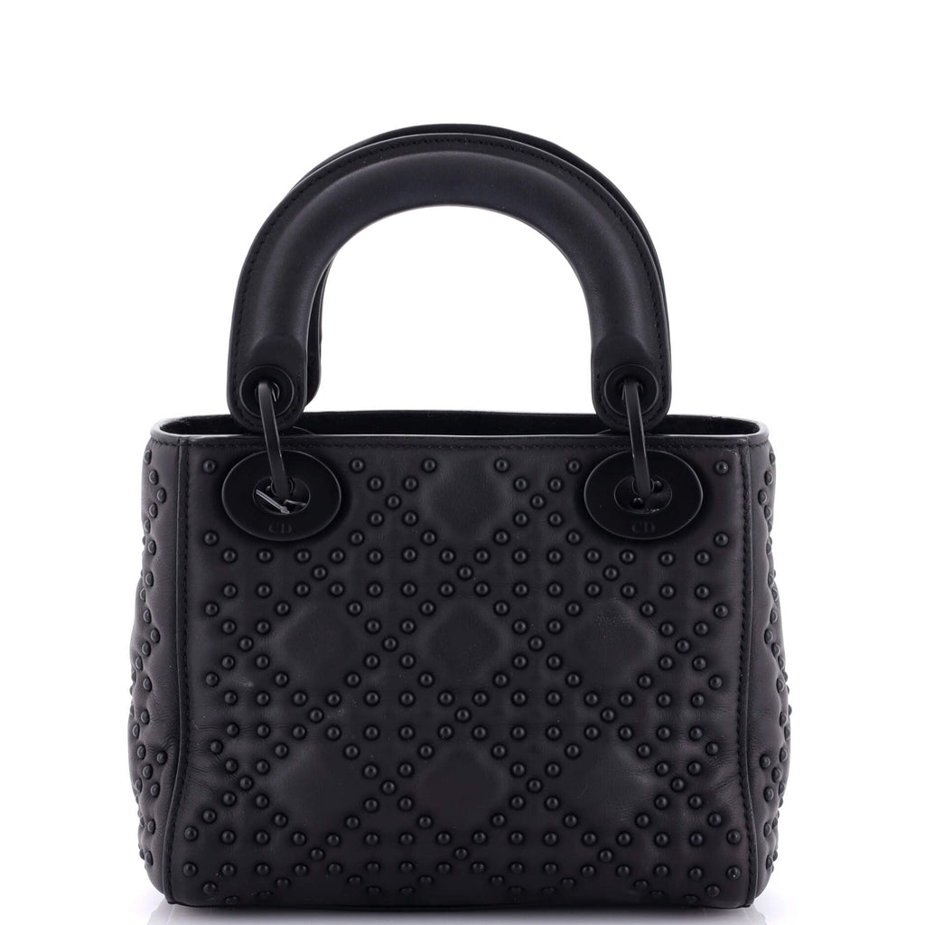 Ultra Matte Lady Dior Chain Bag Cannage Studded Lambskin Mini