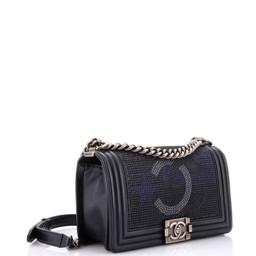 Paris-Dallas Boy Flap Bag Limited Edition Metallized Strass Old Medium
