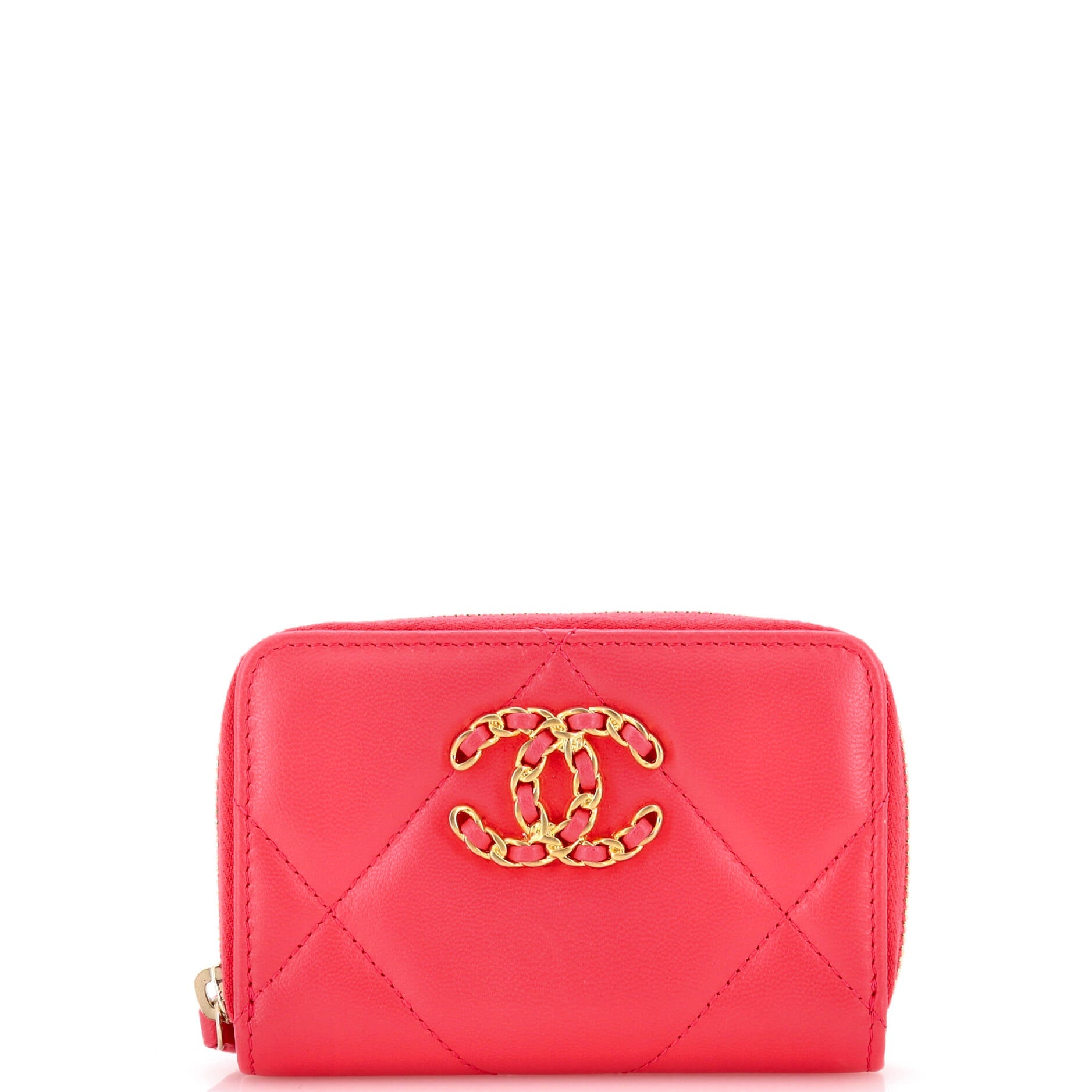 19 Zip Coin Purse Quilted Leather