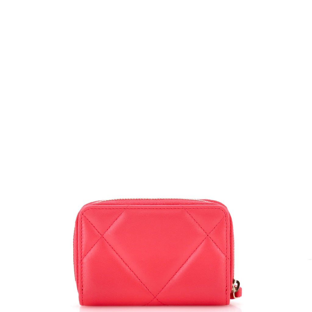 19 Zip Coin Purse Quilted Leather