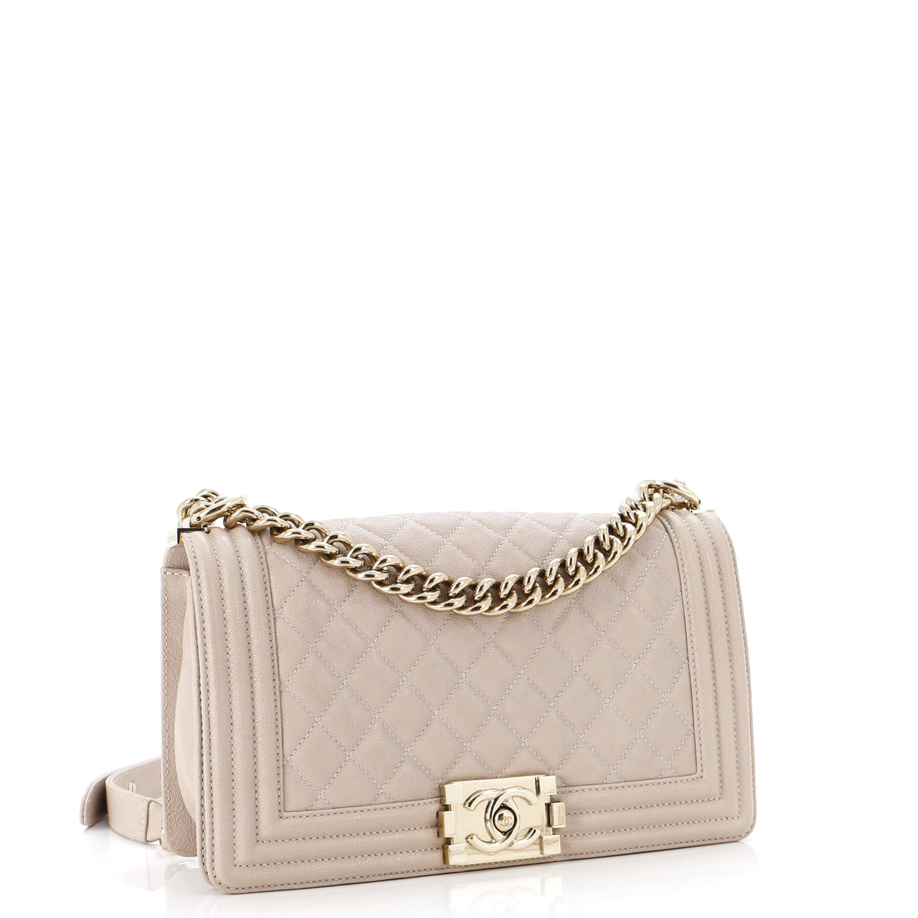 Boy Flap Bag Quilted Caviar Old Medium