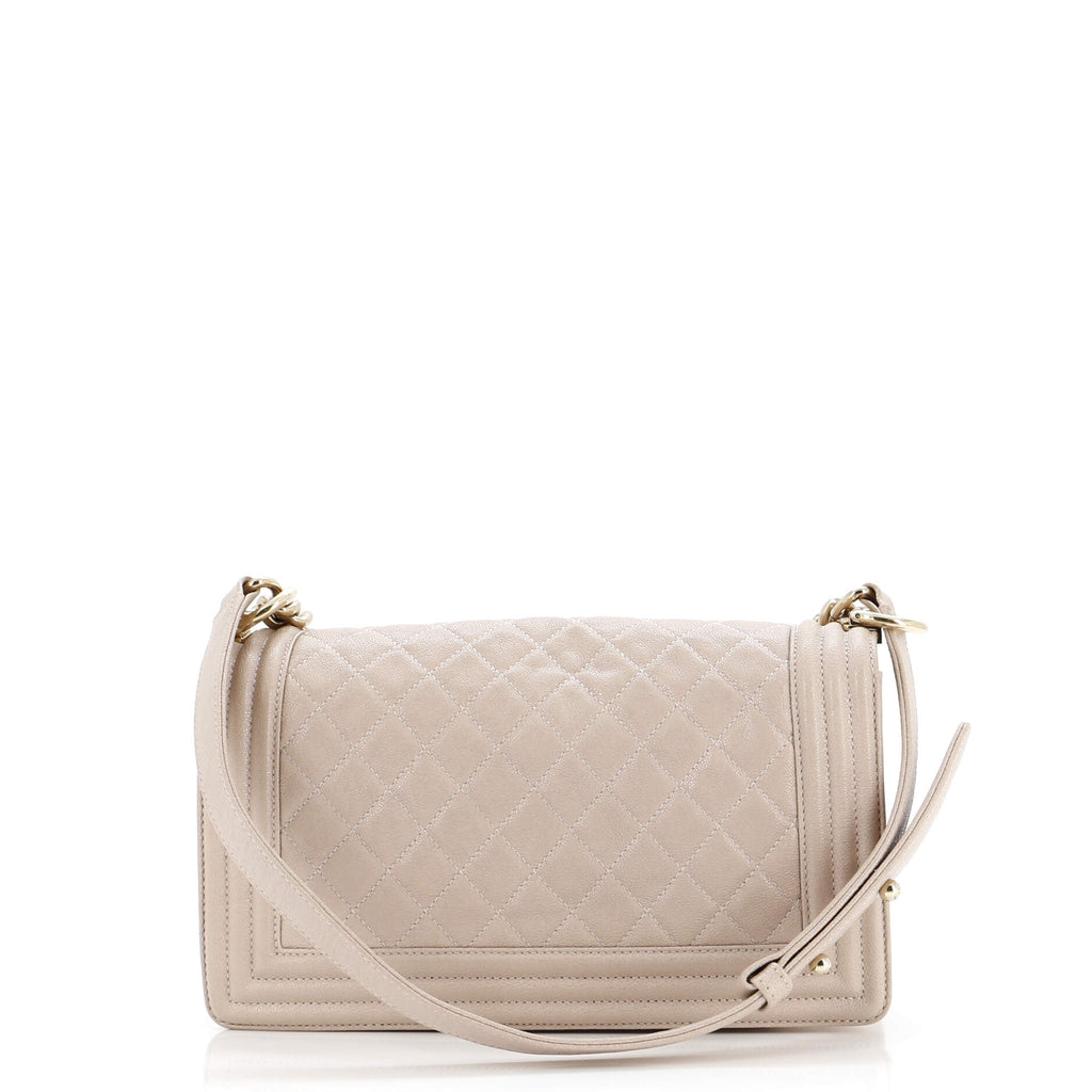 Boy Flap Bag Quilted Caviar Old Medium