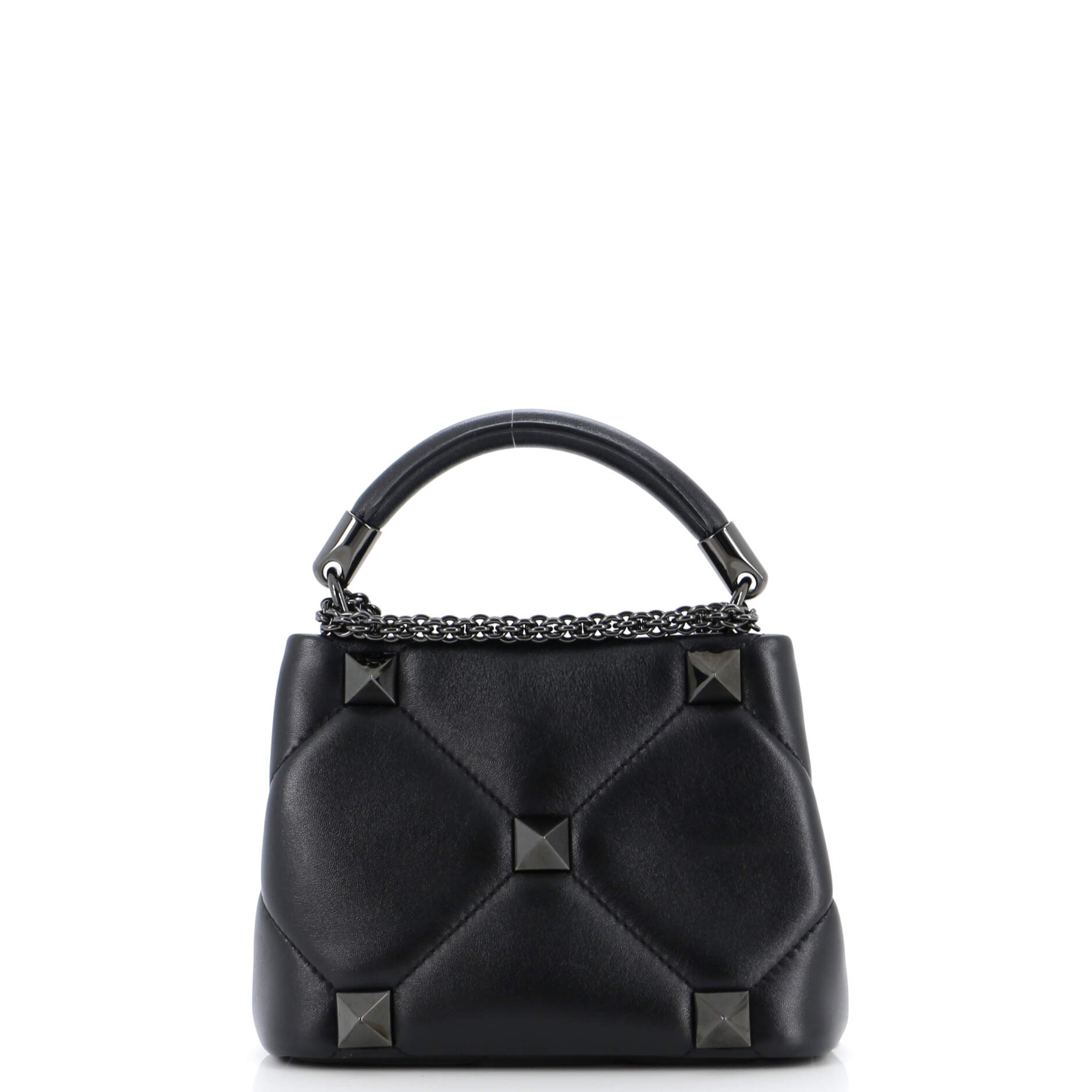 Roman Stud Top Handle Bag Quilted Leather Mini