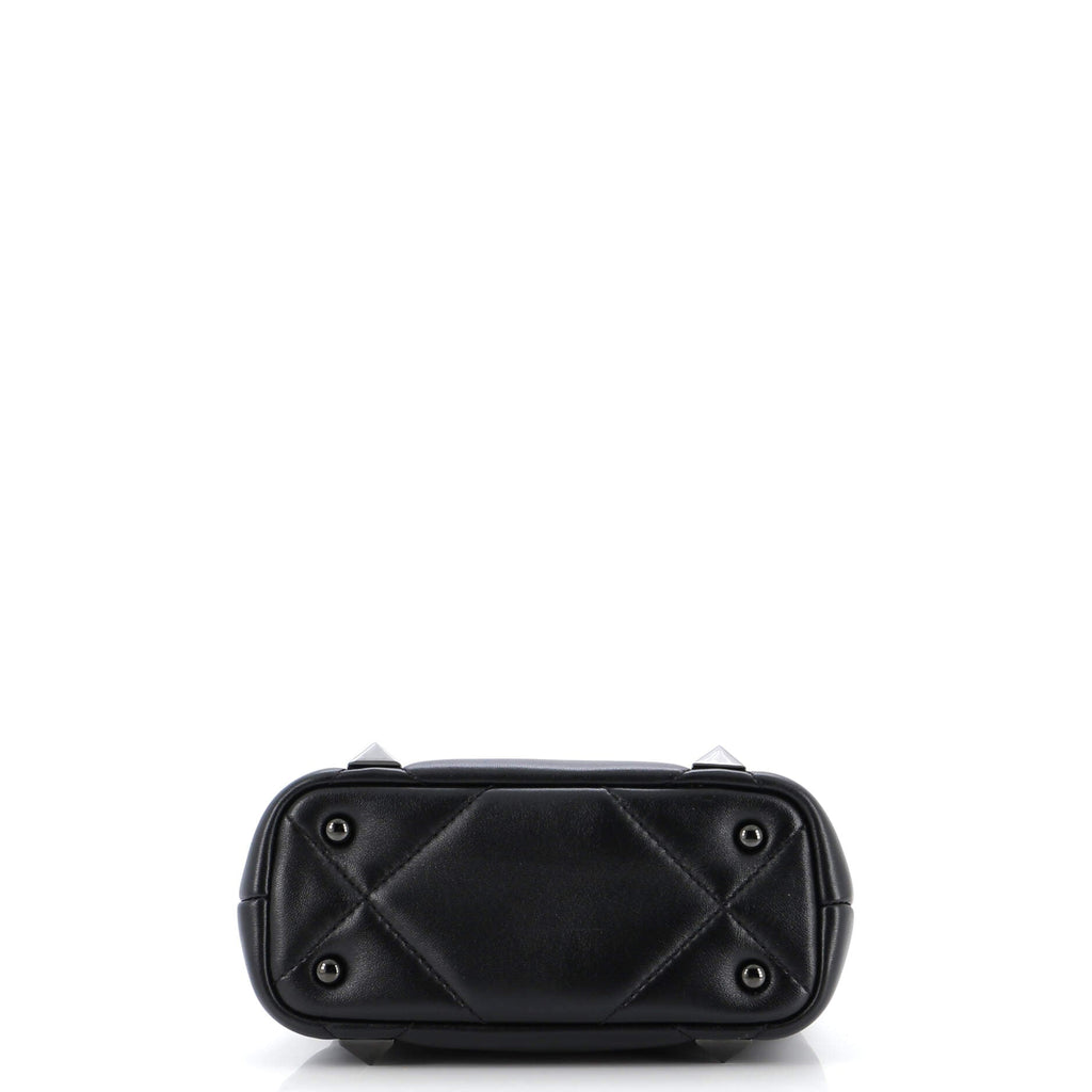 Roman Stud Top Handle Bag Quilted Leather Mini