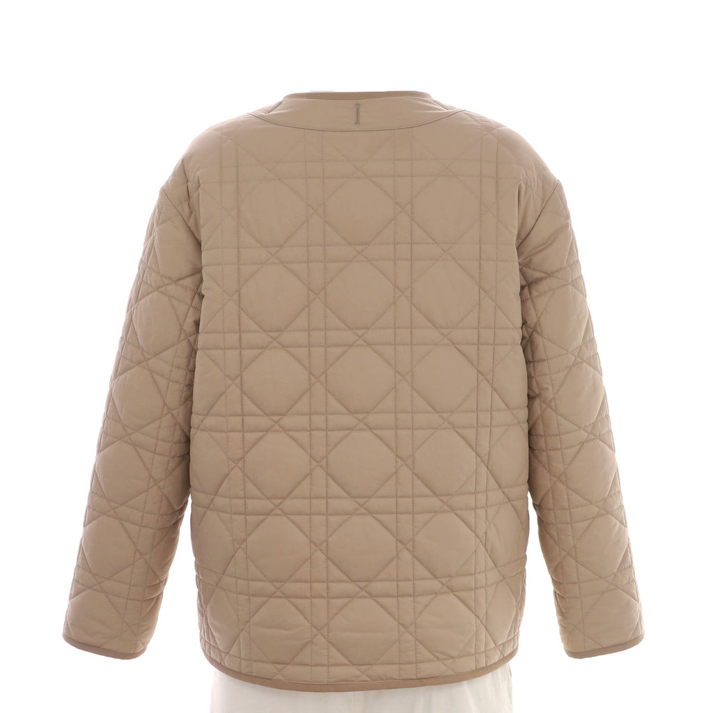 Women's Reversible Button Up Jacket Cannage Quilt Polyester and Sherpa Fleece