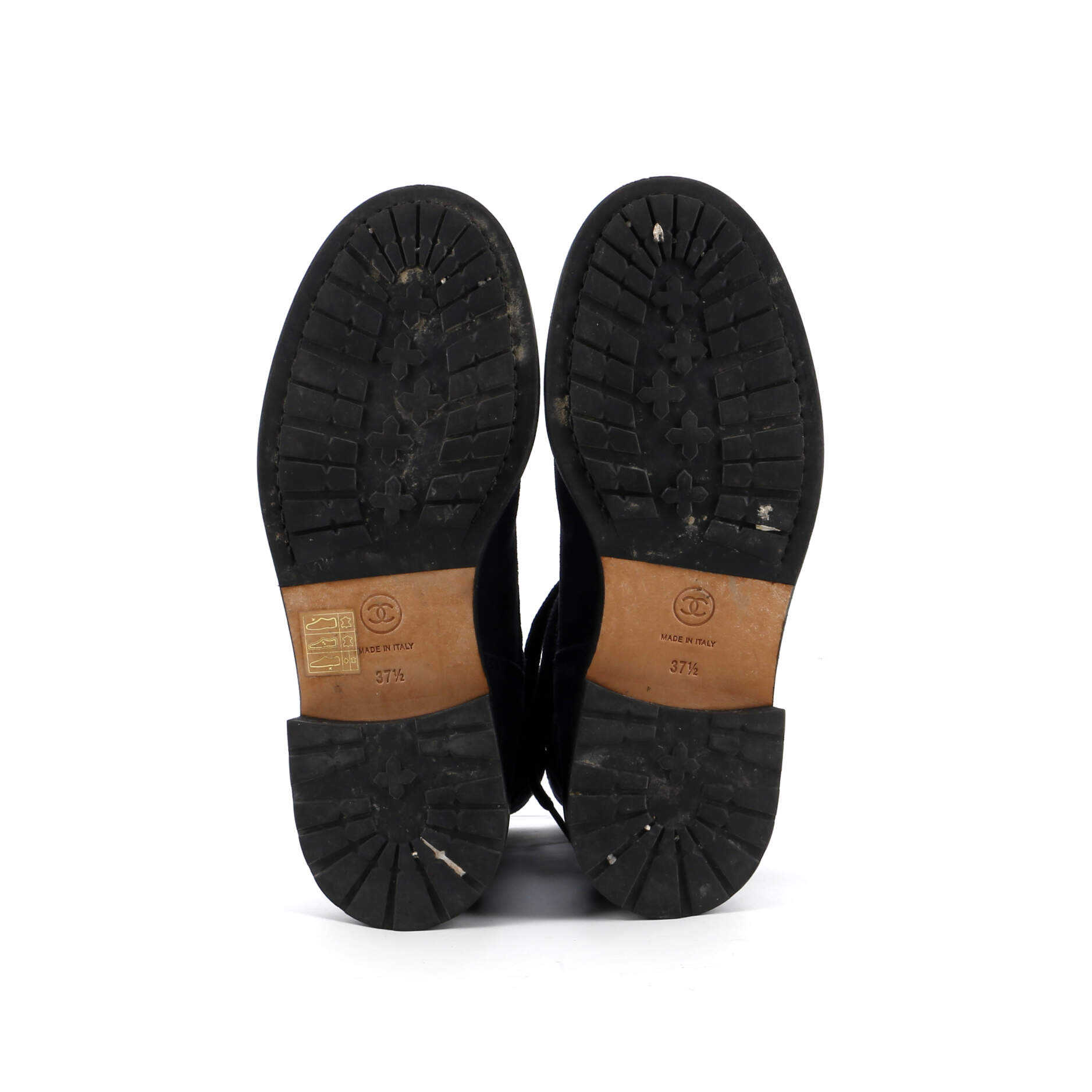 Women's CC Zip Up Combat Boots Quilted Leather