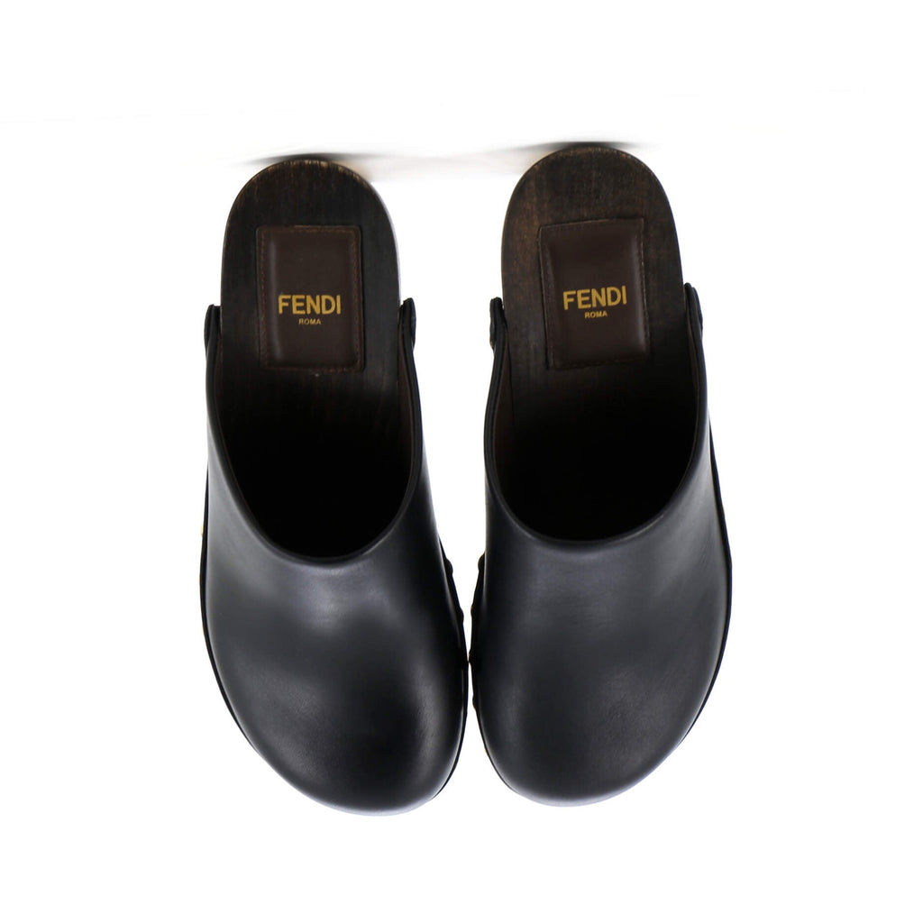 Women's FF Block Clogs Leather