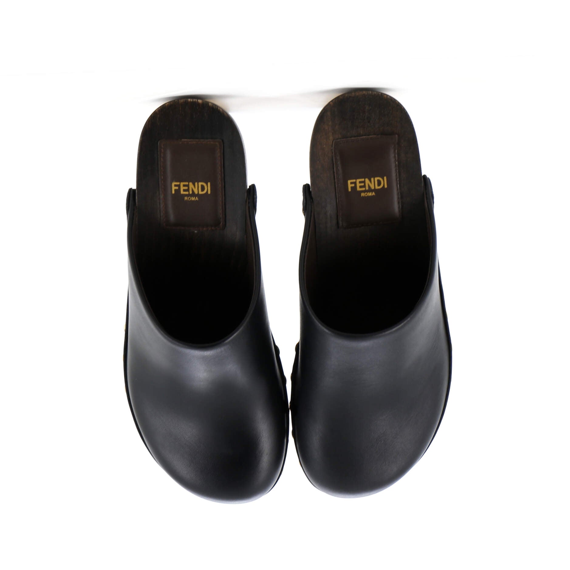 Women's FF Block Clogs Leather