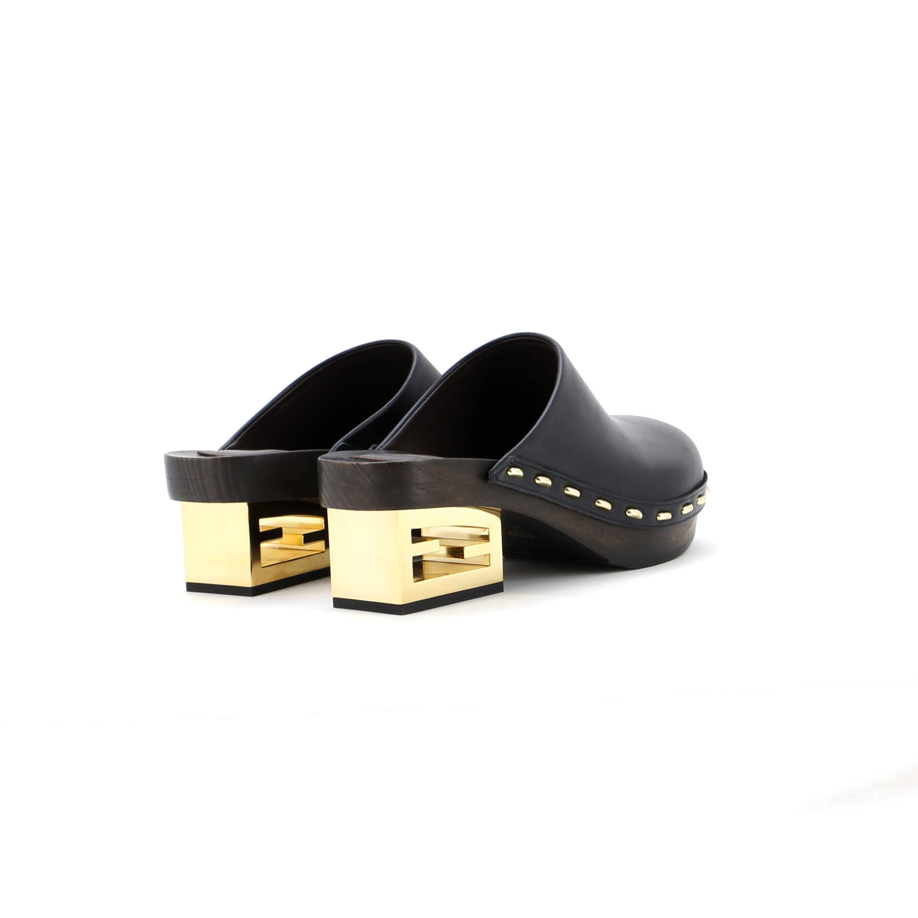 Women's FF Block Clogs Leather