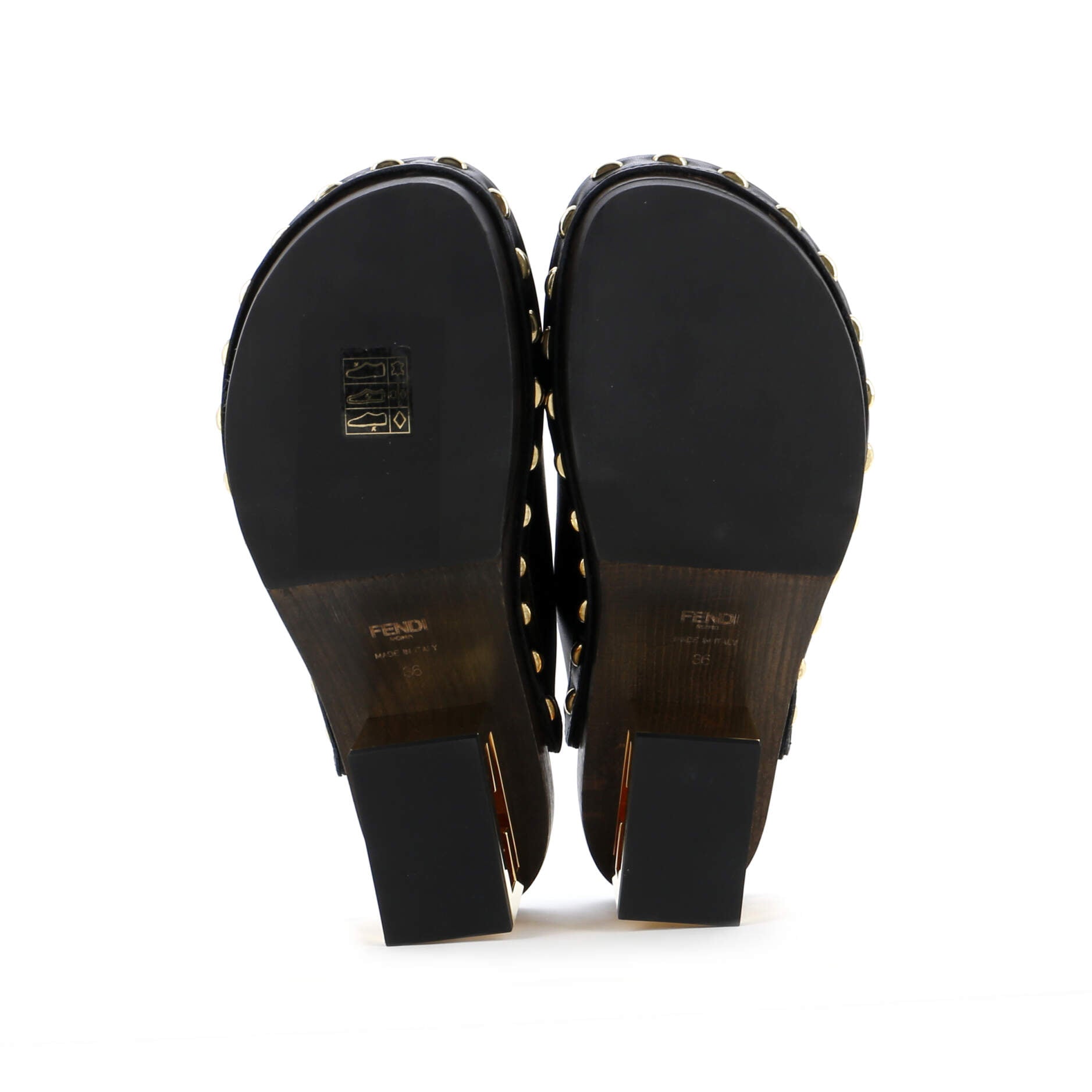 Women's FF Block Clogs Leather