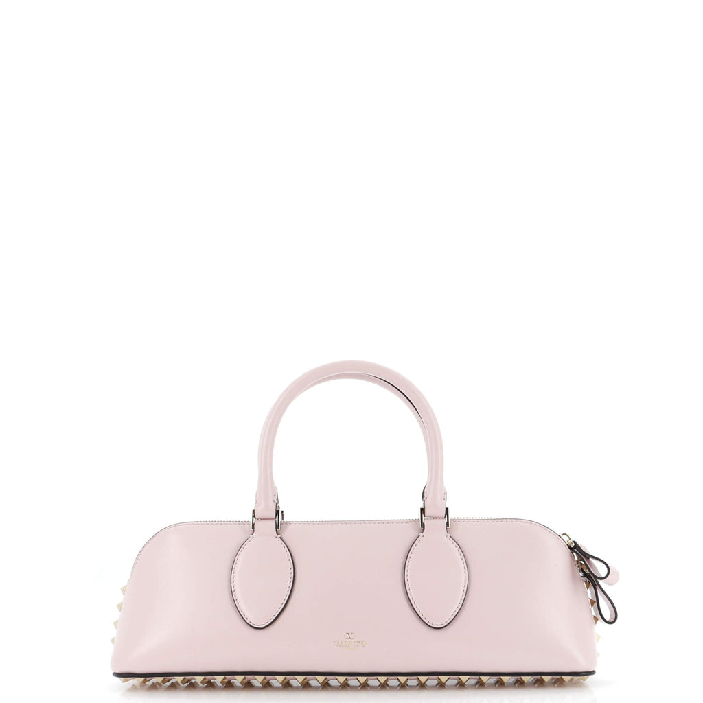 Rockstud Zip Up Top Handle Bag Leather East West