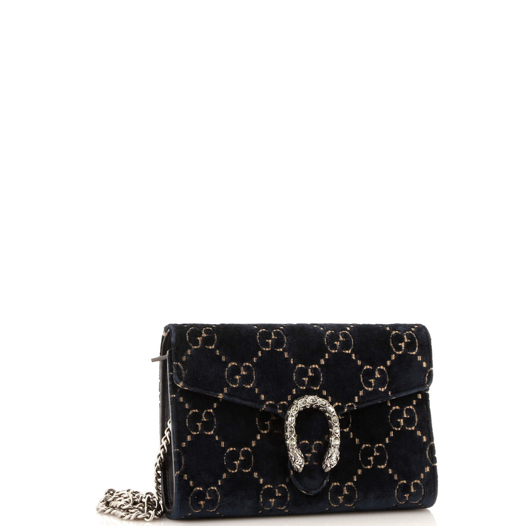 Dionysus Chain Wallet GG Velvet Small