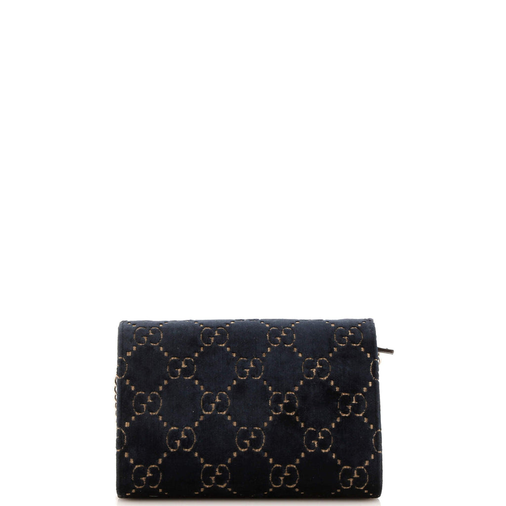Dionysus Chain Wallet GG Velvet Small