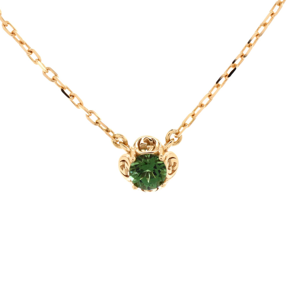 Running GG Station Necklace 18K Yellow Gold with Multicolor Gemstones
