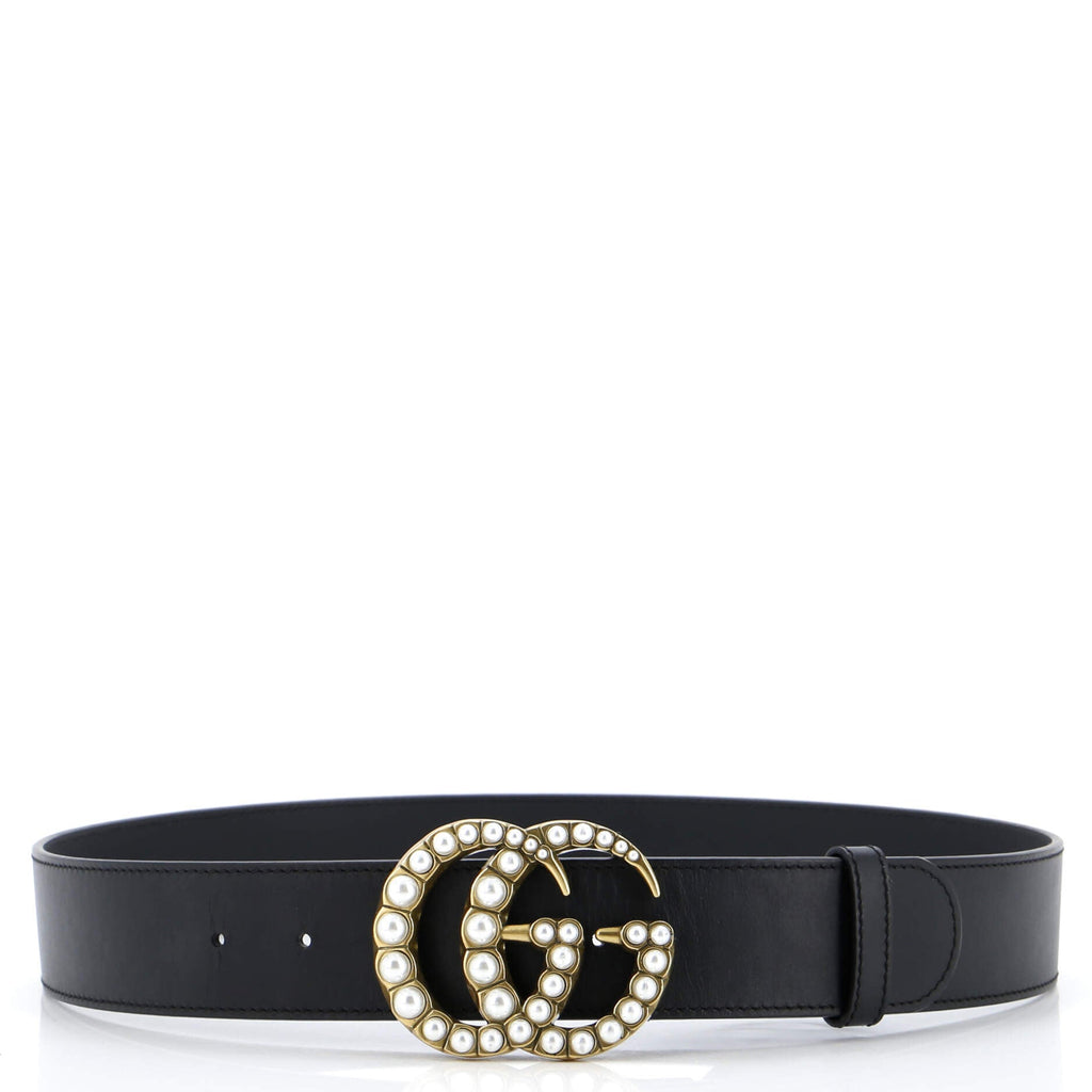 Pearly GG Marmont Belt Leather Wide 85