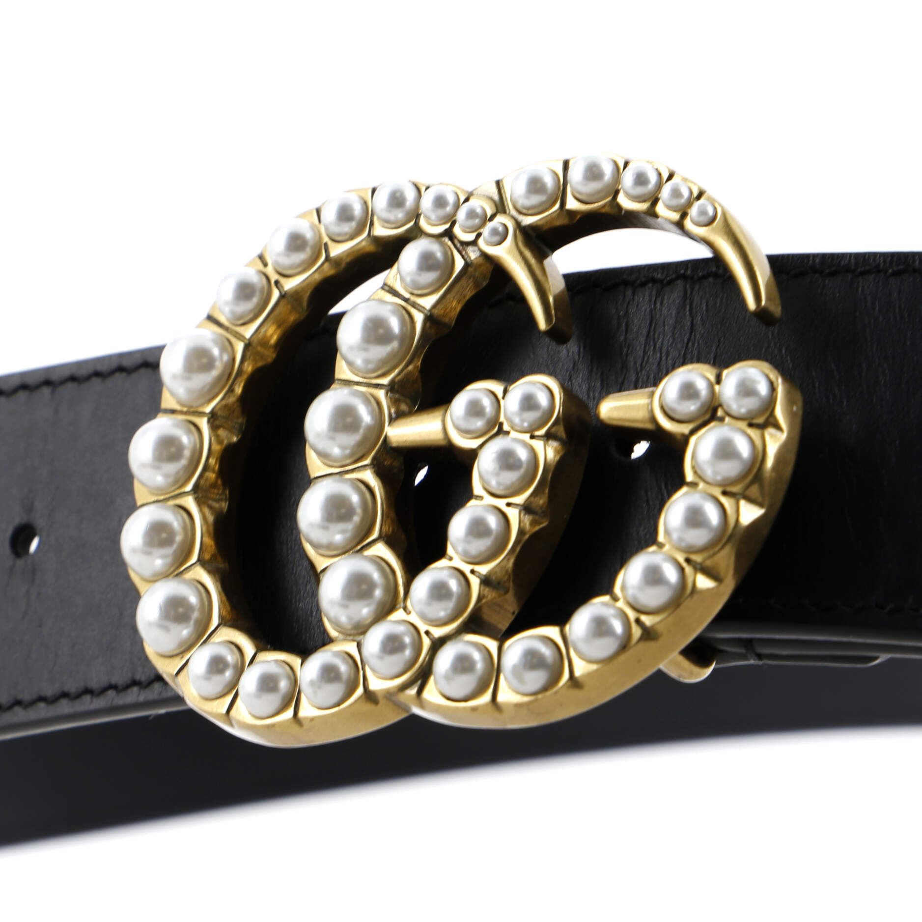 Pearly GG Marmont Belt Leather Wide 85