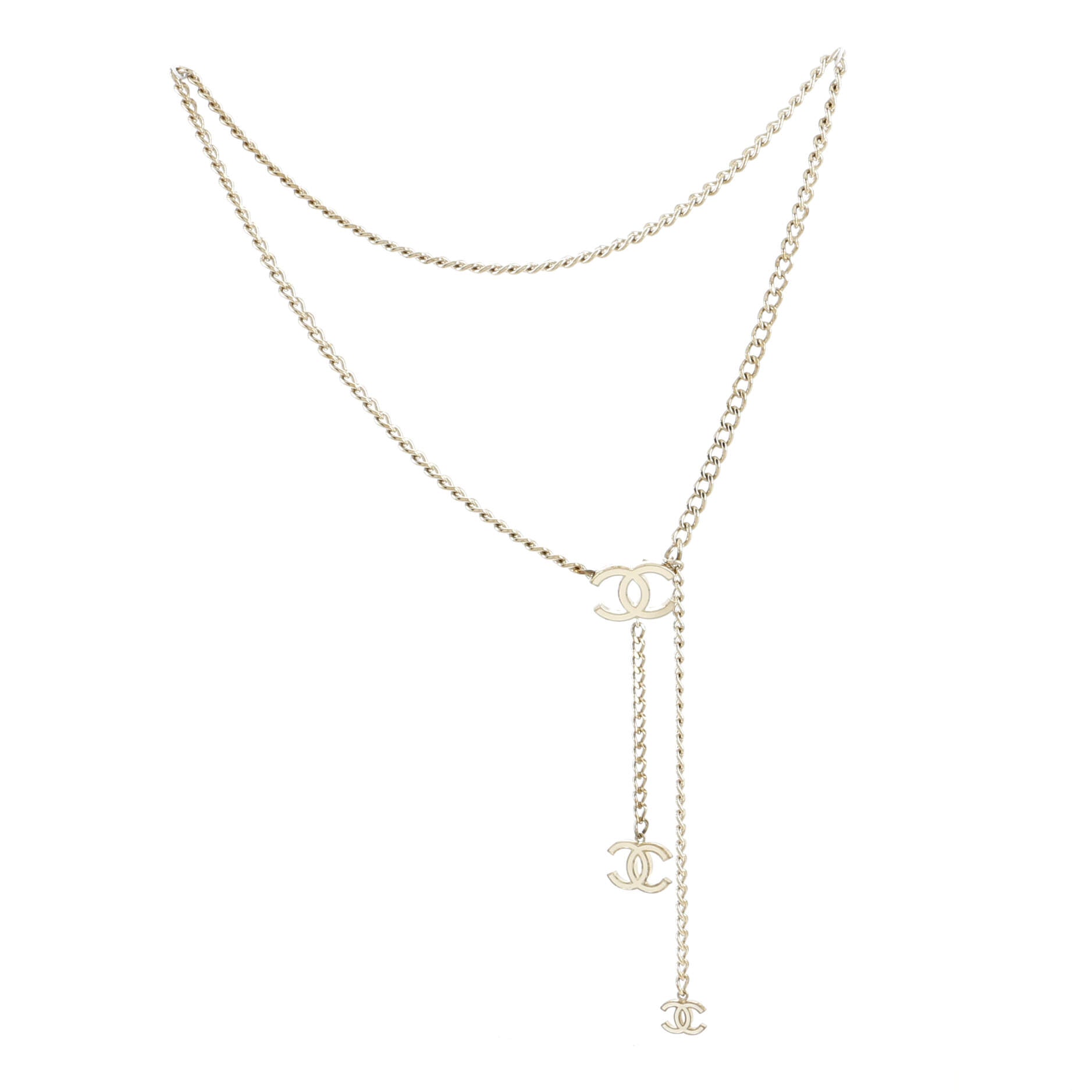 CC Charm Chain Belt Metal with Enamel 80