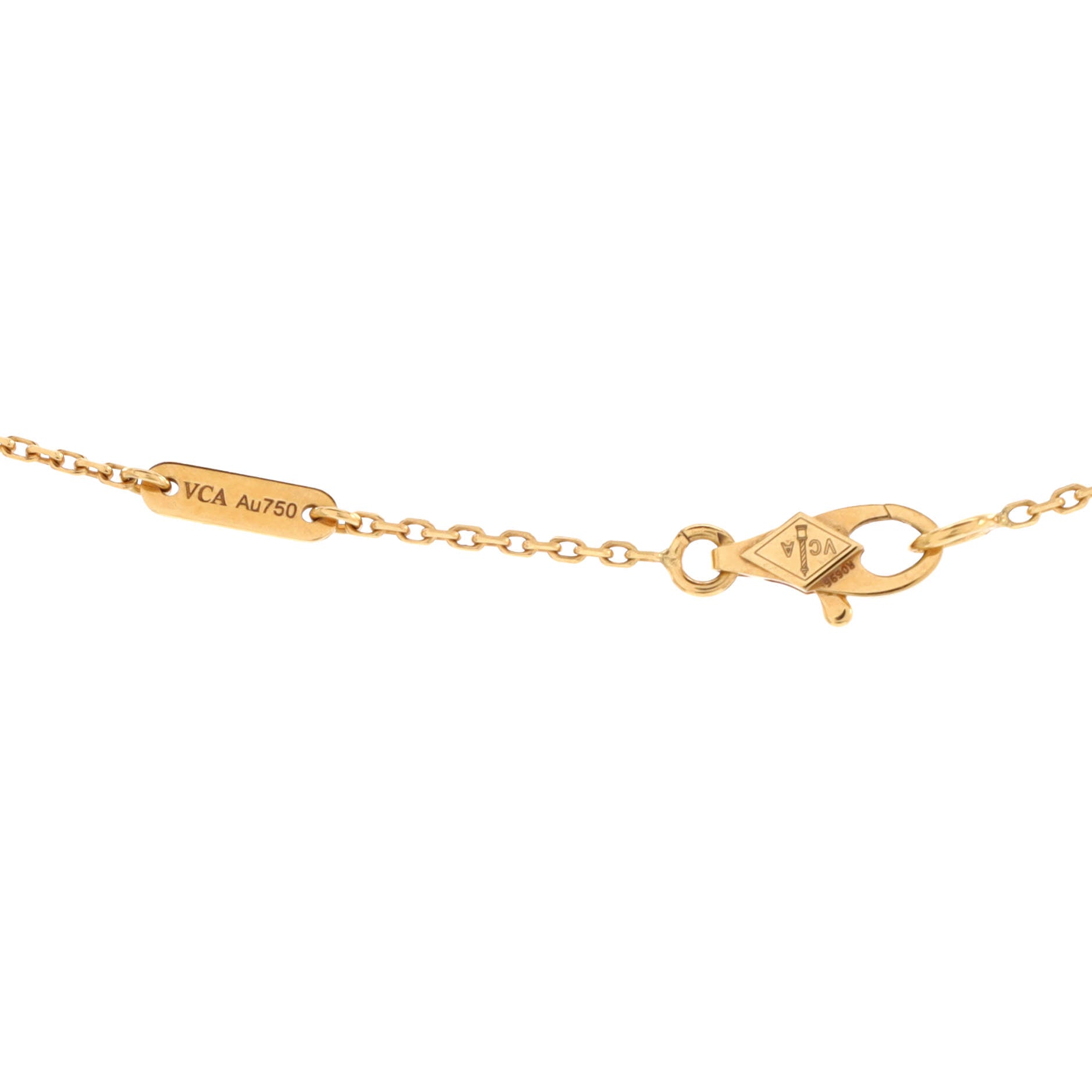 Sweet Alhambra Pendant Necklace 18K Yellow Gold and Mother of Pearl