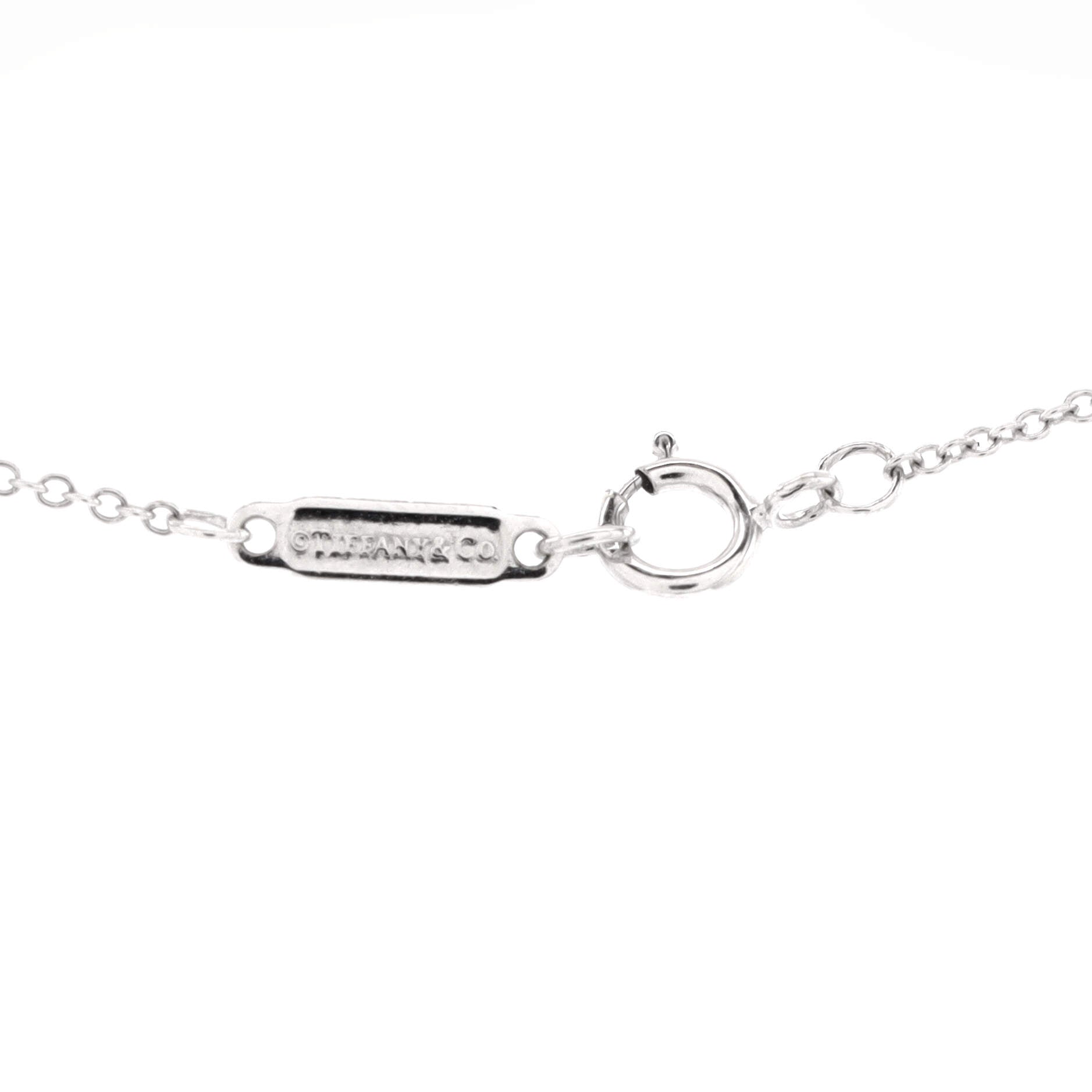 T Smile Pendant Necklace 18K White Gold with Diamonds Small