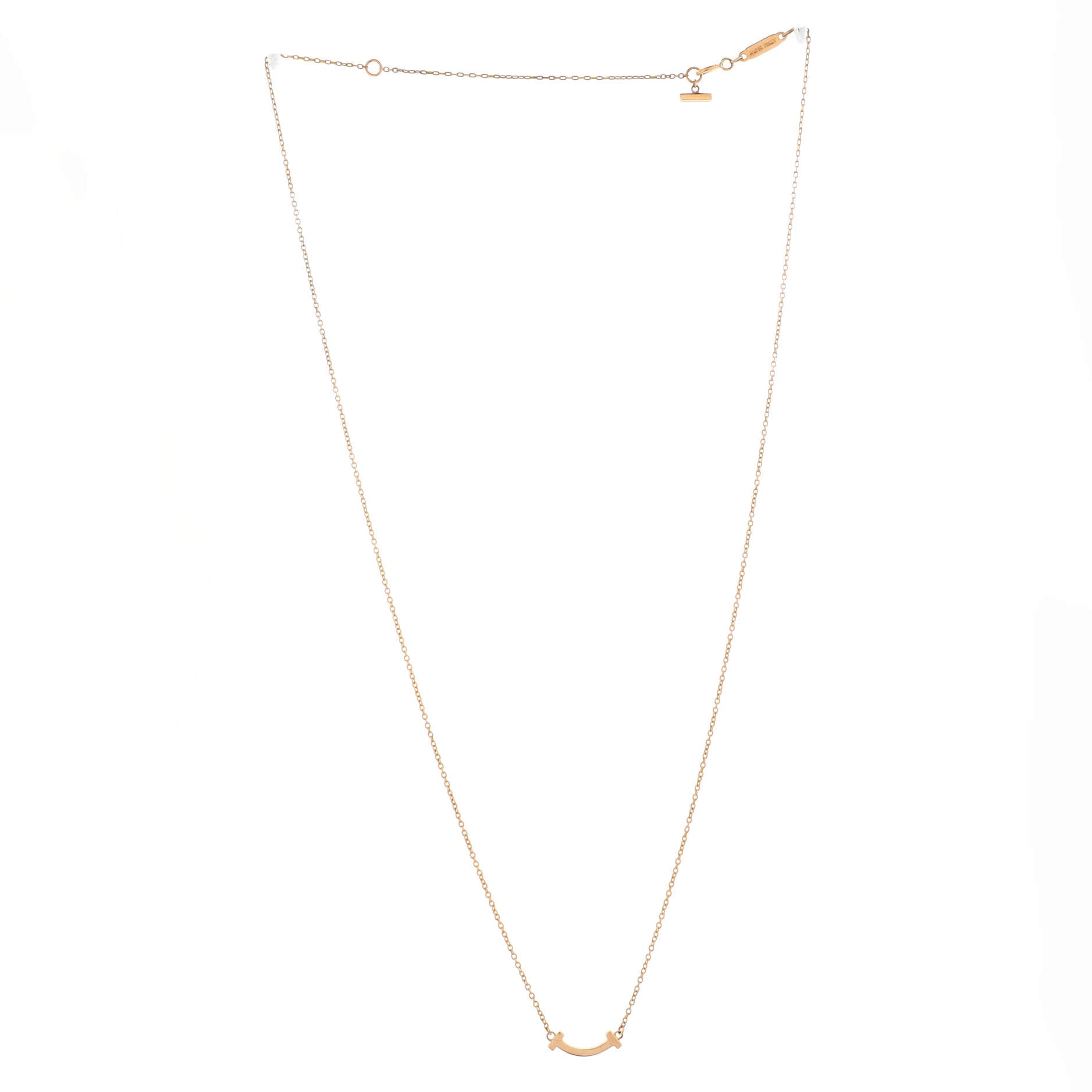 T Smile Pendant Necklace 18K Yellow Gold Mini