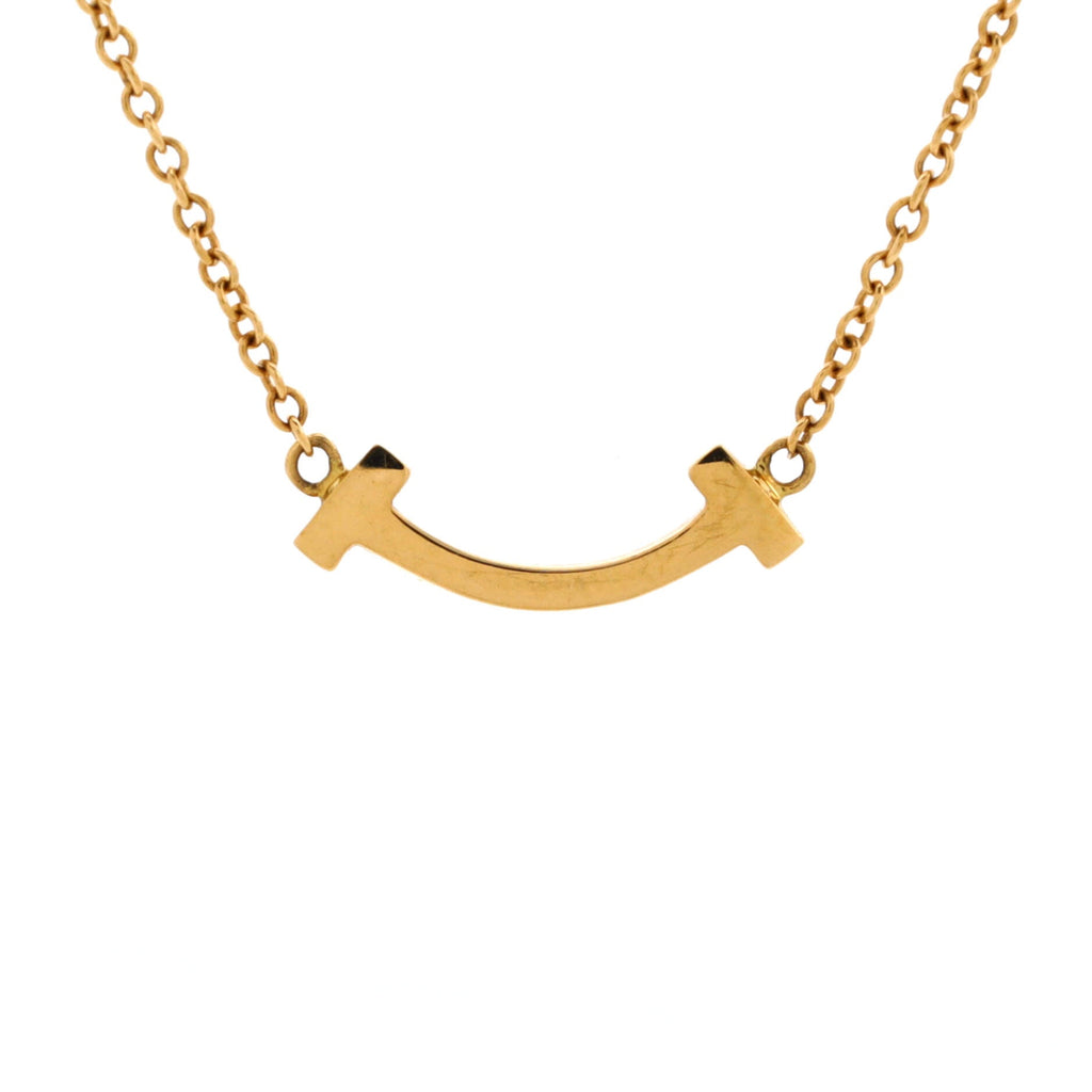 T Smile Pendant Necklace 18K Yellow Gold Mini