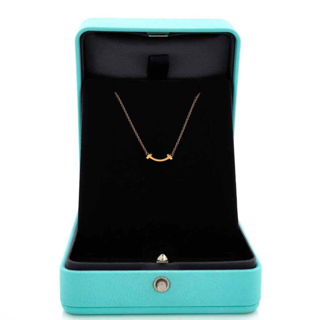 T Smile Pendant Necklace 18K Yellow Gold Mini