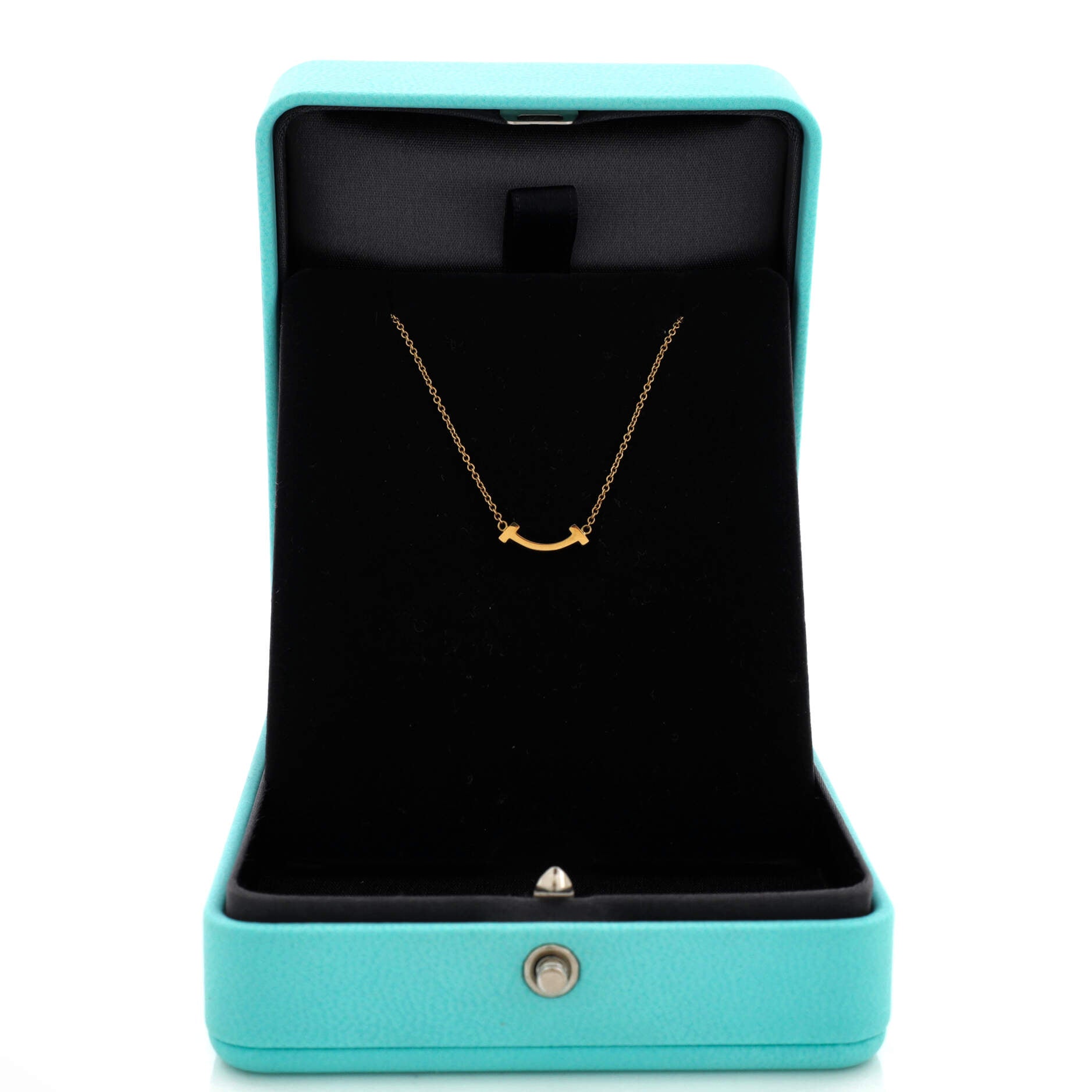 T Smile Pendant Necklace 18K Yellow Gold Mini