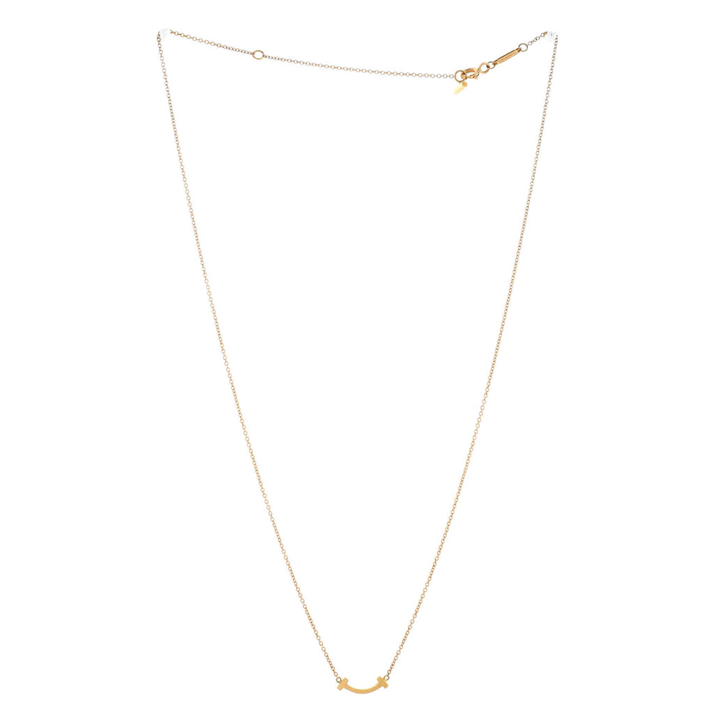 T Smile Pendant Necklace 18K Yellow Gold Mini