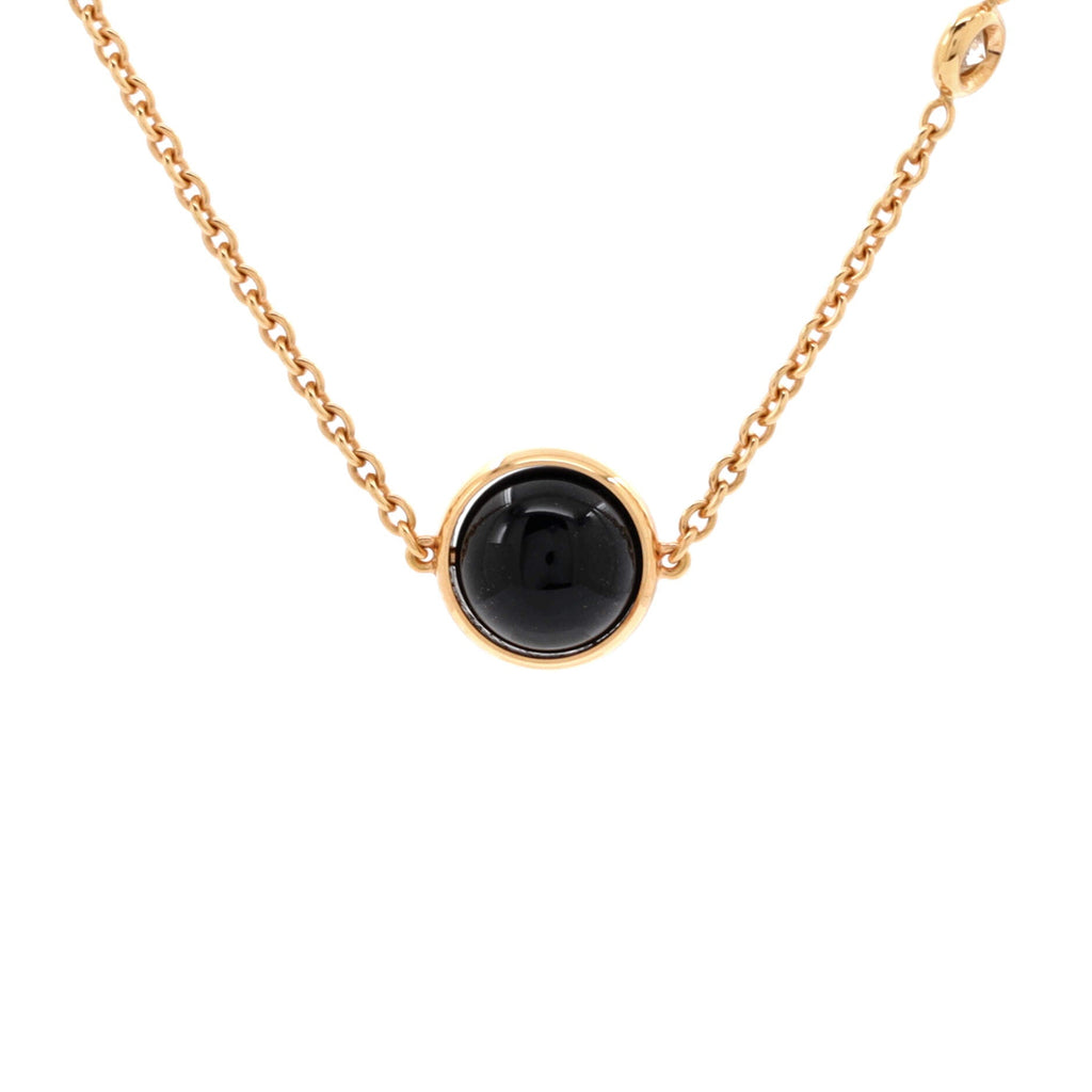 Possession Pendant Necklace 18K Rose Gold with Onyx and Diamond