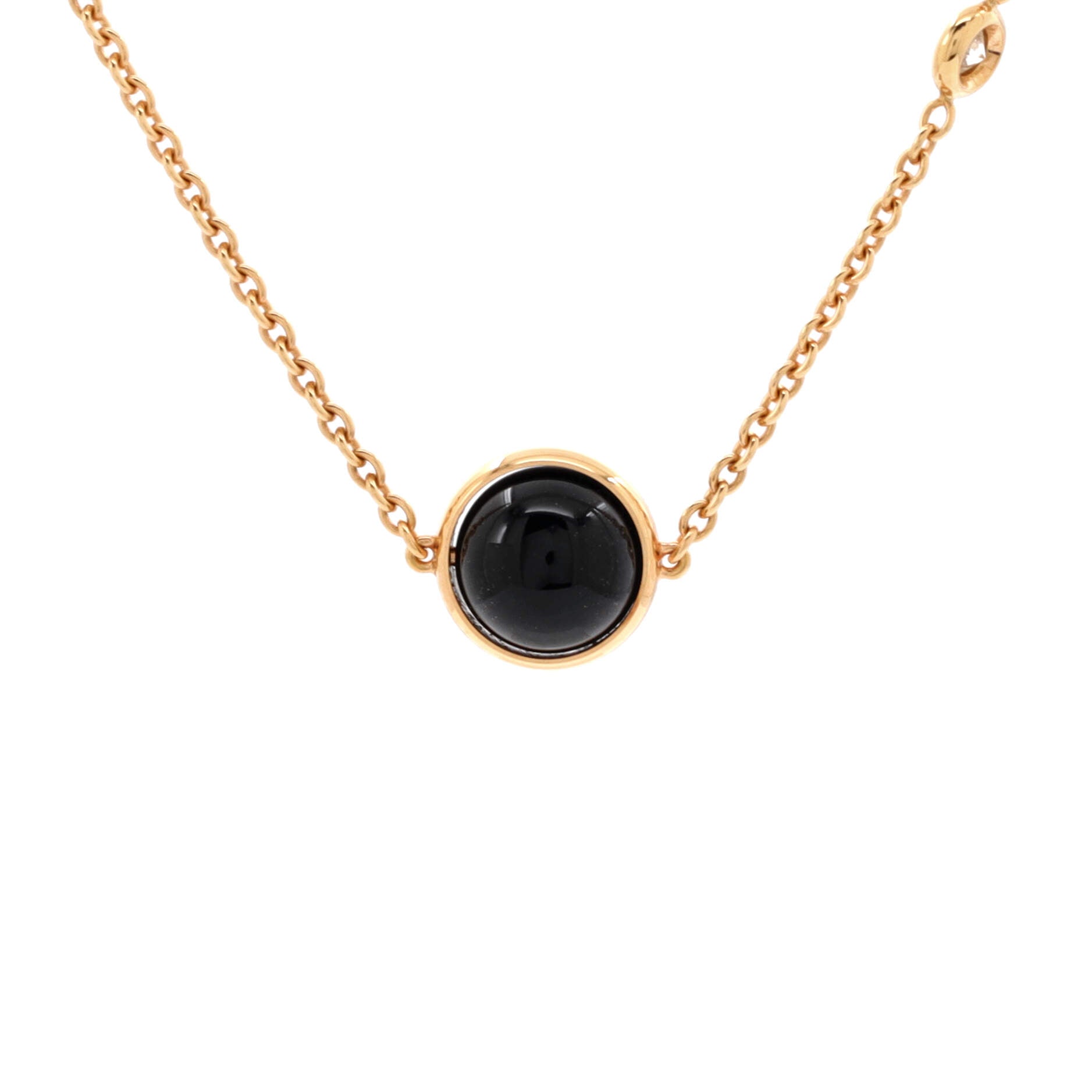 Possession Pendant Necklace 18K Rose Gold with Onyx and Diamond