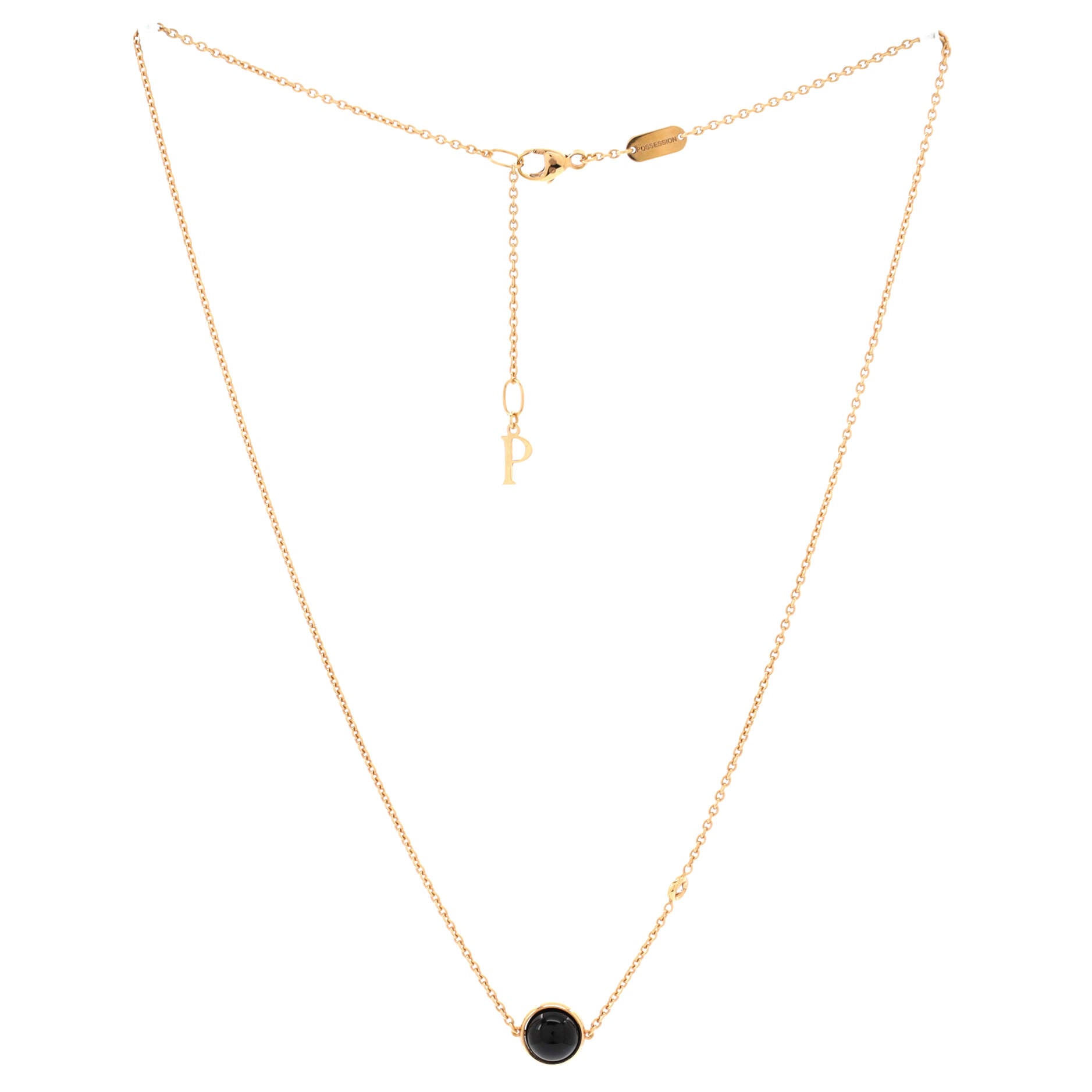 Possession Pendant Necklace 18K Rose Gold with Onyx and Diamond