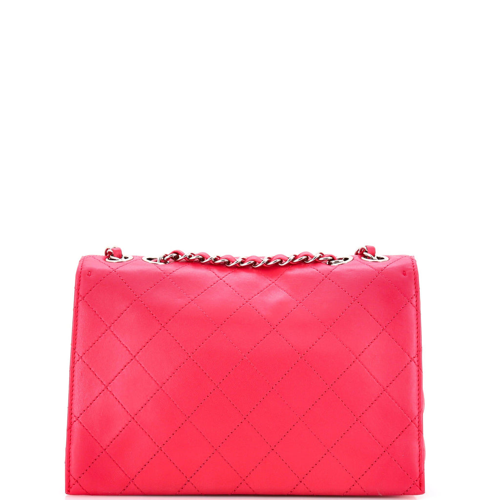 3 Compartment Double Flap Bag Stitched Calfskin Medium