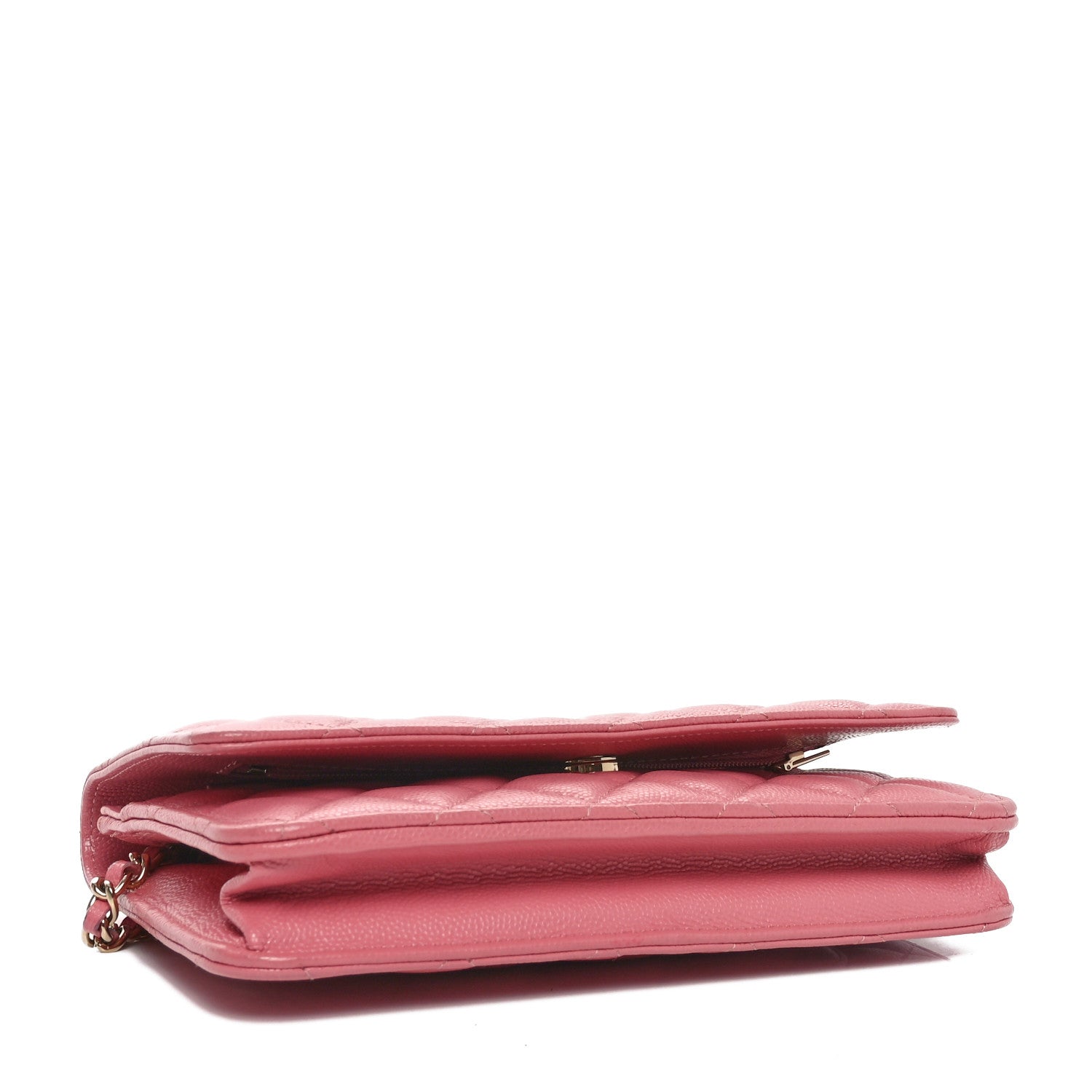 Caviar Quilted Wallet On Chain WOC Dark Pink