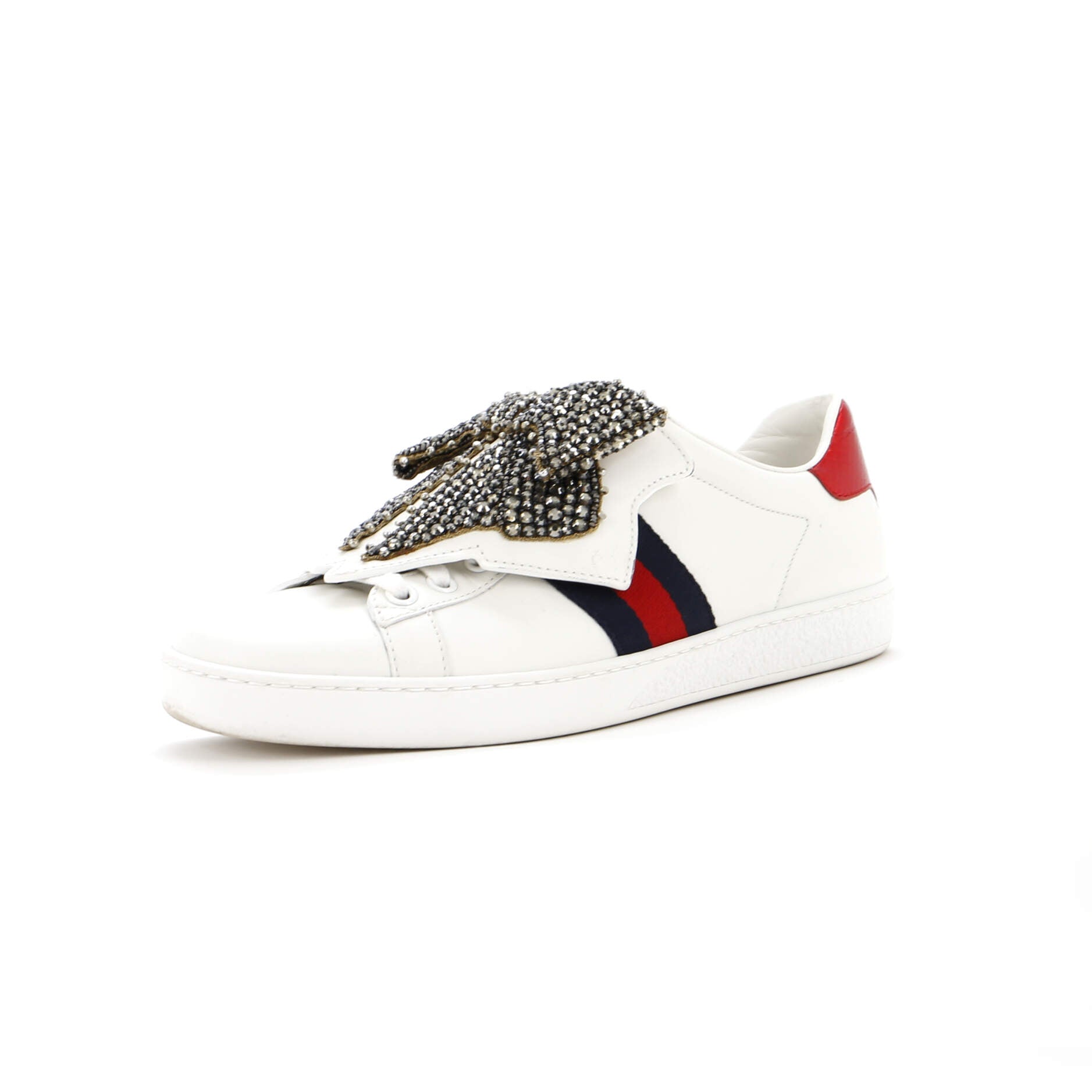 Women's Ace Bow Sneakers Embellished Leather