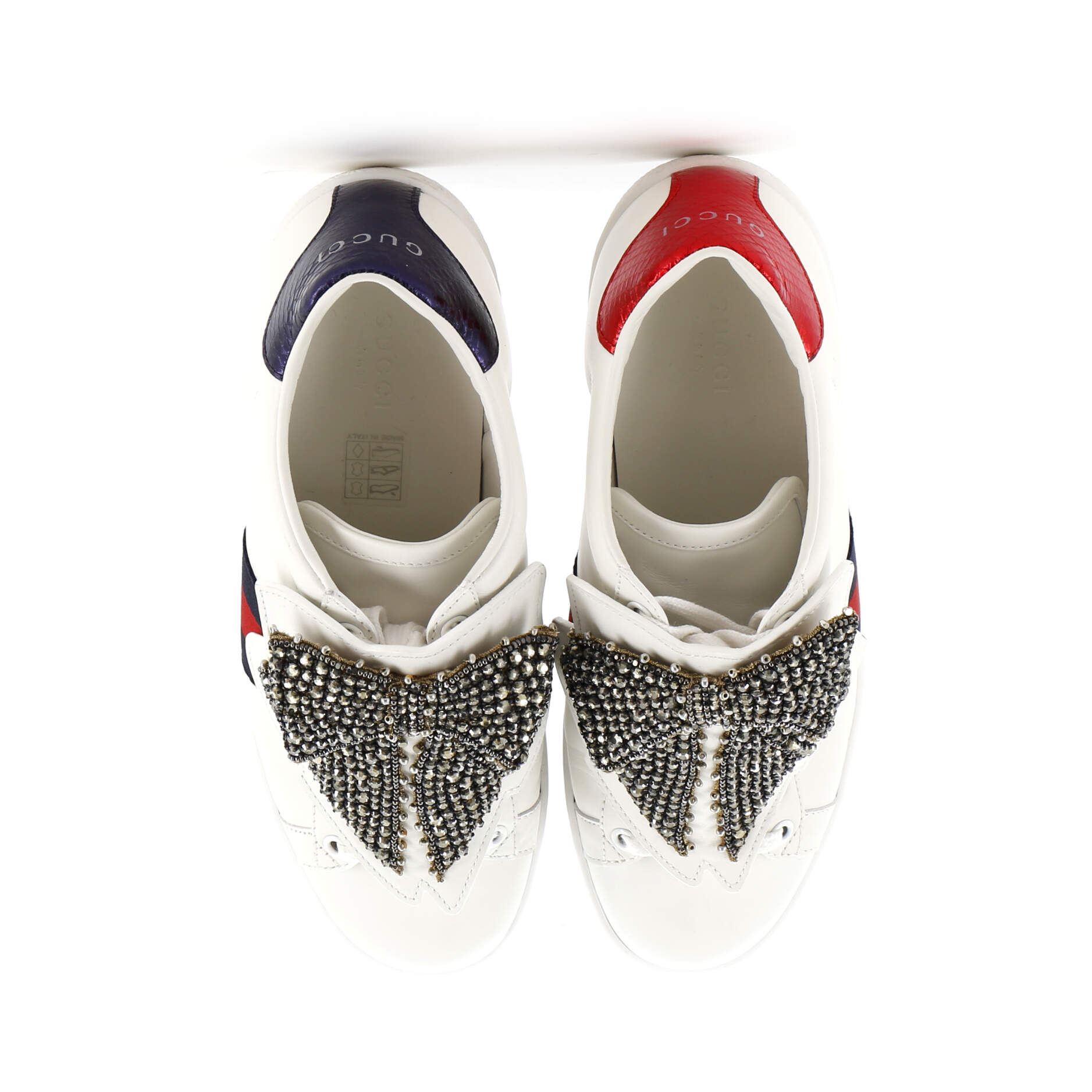 Women's Ace Bow Sneakers Embellished Leather